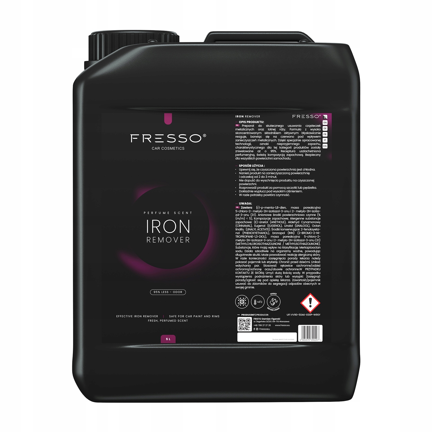 Płyn Do Czyszczenia Mycia Felg Fresso Iron Remover 5L Krwawa Czerwona Felga