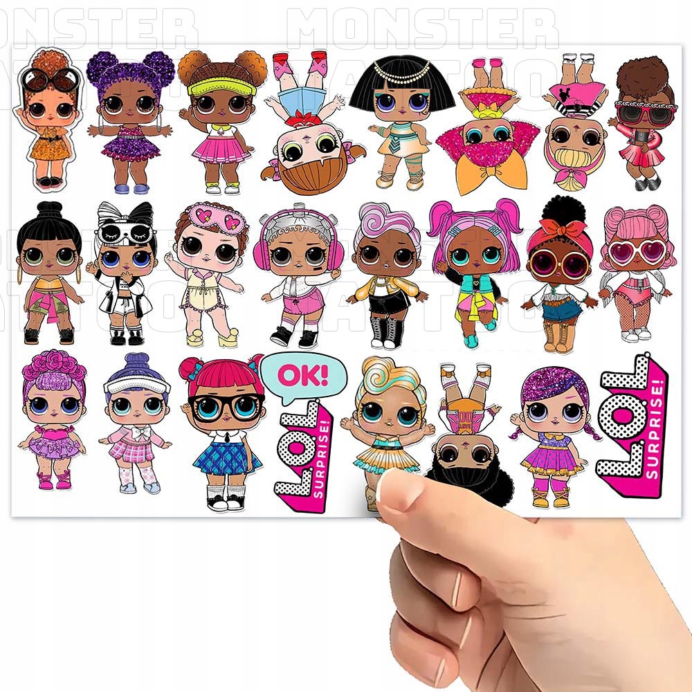 TATUAŻE ZMYWALNE TYMCZASOWE DLA DZIECI LOL SURPRISE LALKI WZORY ORYGINALNE Typ naklejka