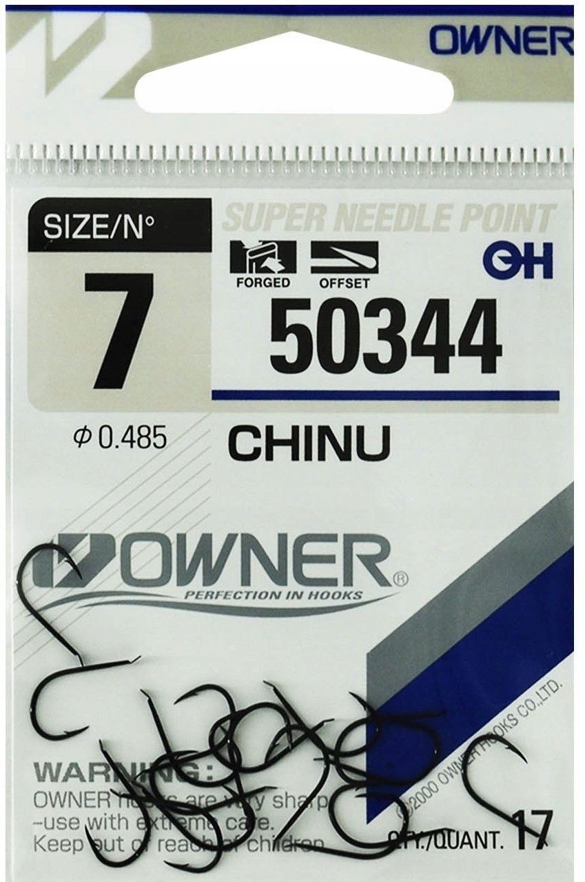 Haczyki Owner Chinu 50344 Rozmiar 7 Czarne