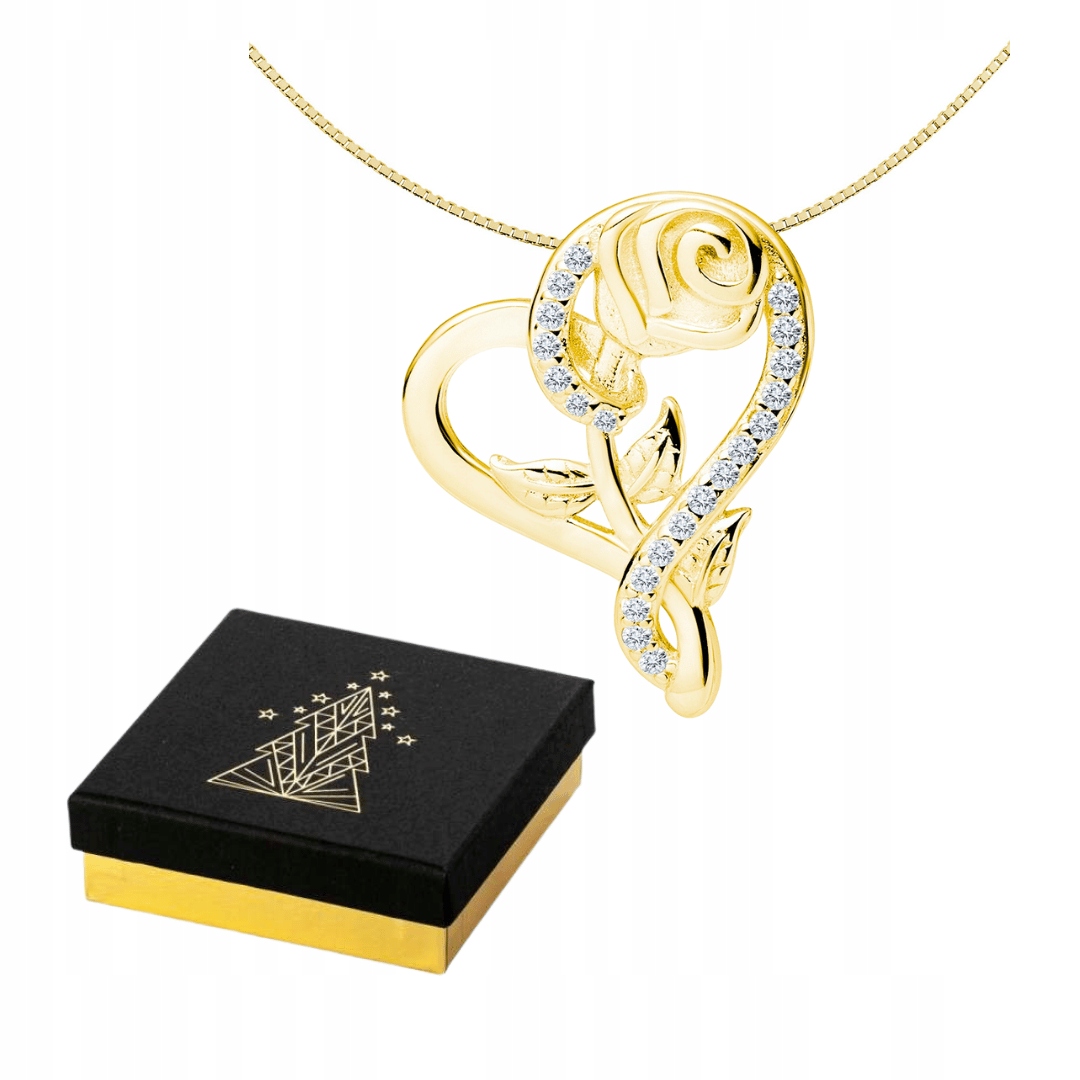 Dárek K Vánocům Pro Ženu Babičky, Stříbrný Náhrdelník, Růže, Srdce, Elegantní
