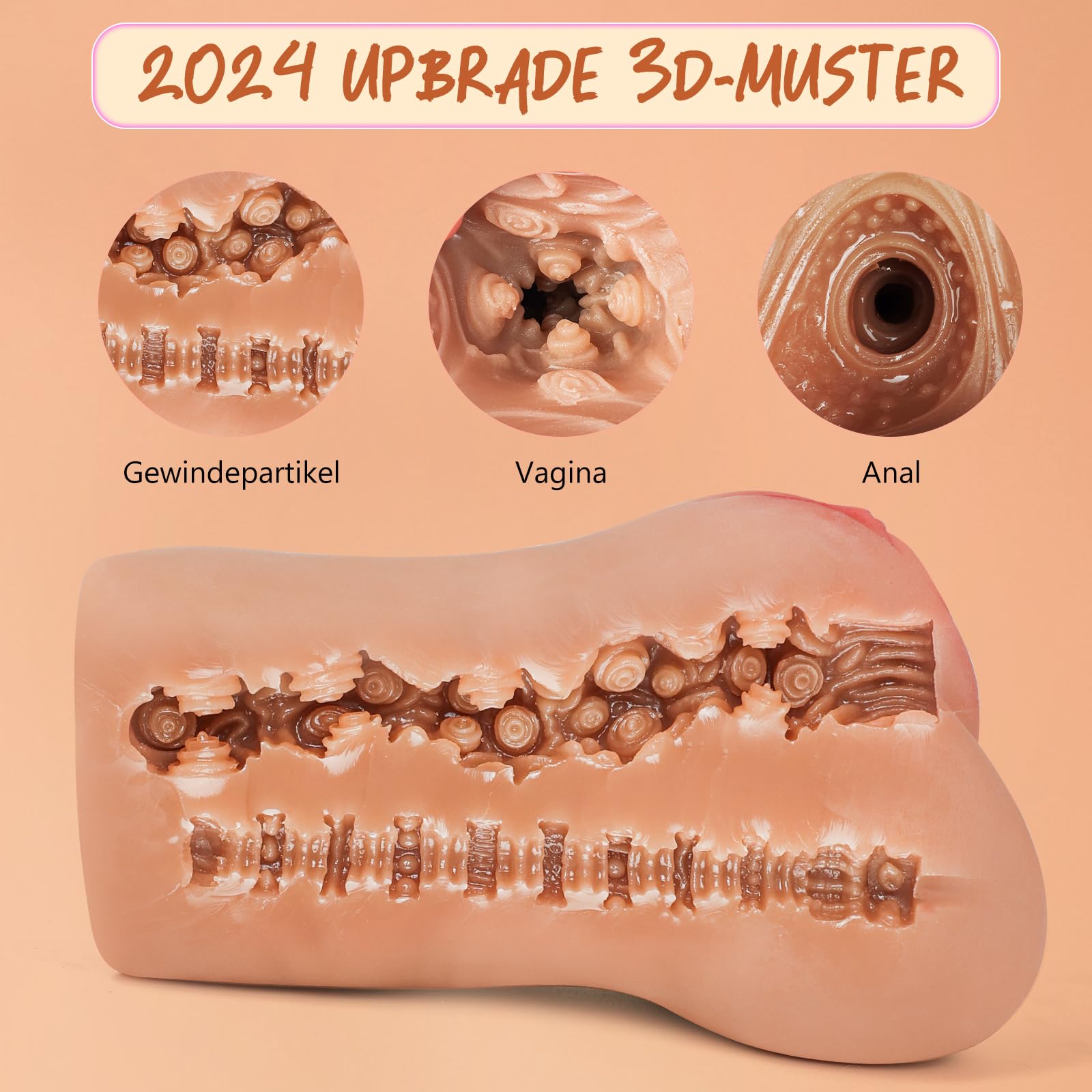 REALISTISCHE Masturbator Dla Mężczyzn 3D Vagina Anus Klitoris 855G 2025 — miniatura 2