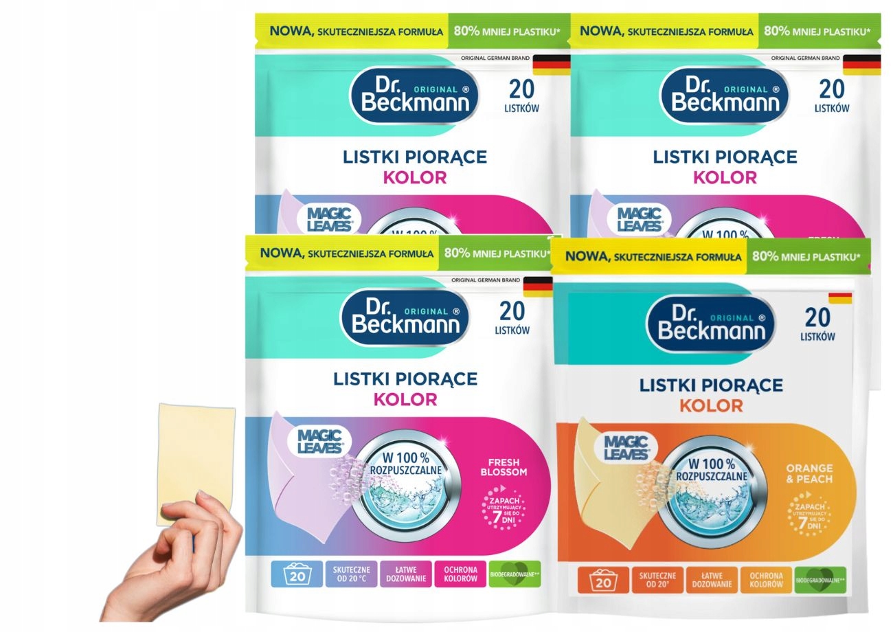 Dr. Beckmann Magic Leaves Ubrousky Prací lístky na praní Barva 80 praní