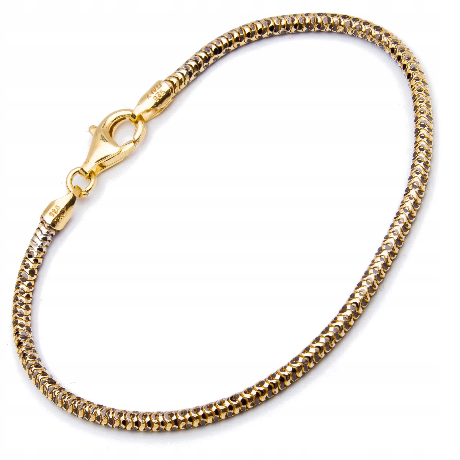 Stříbrný pozlacený náramek s lankem