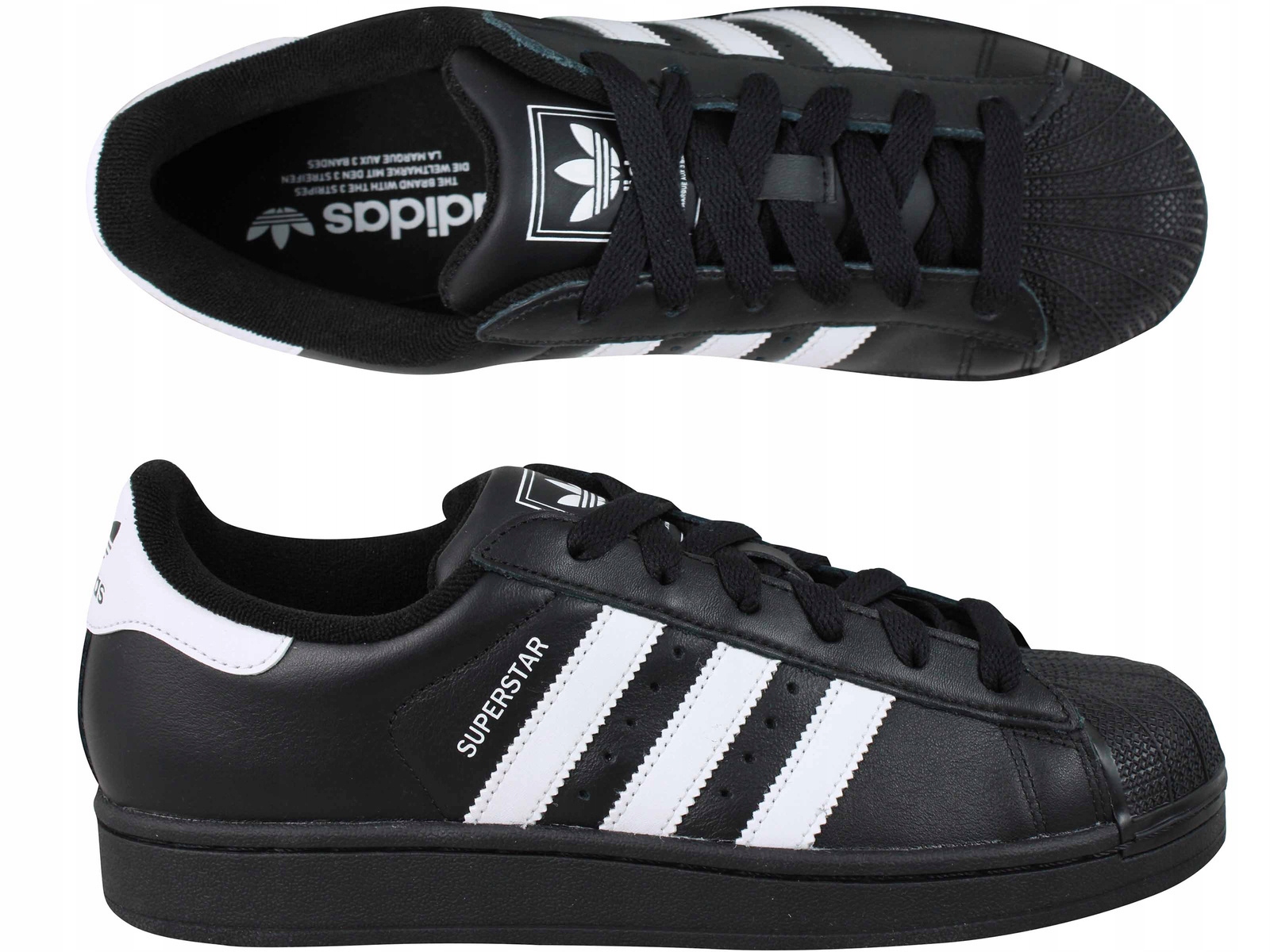 Adidas Superstar II Originals JI0079 Buty Czarne Skórzane Sneakers Męskie