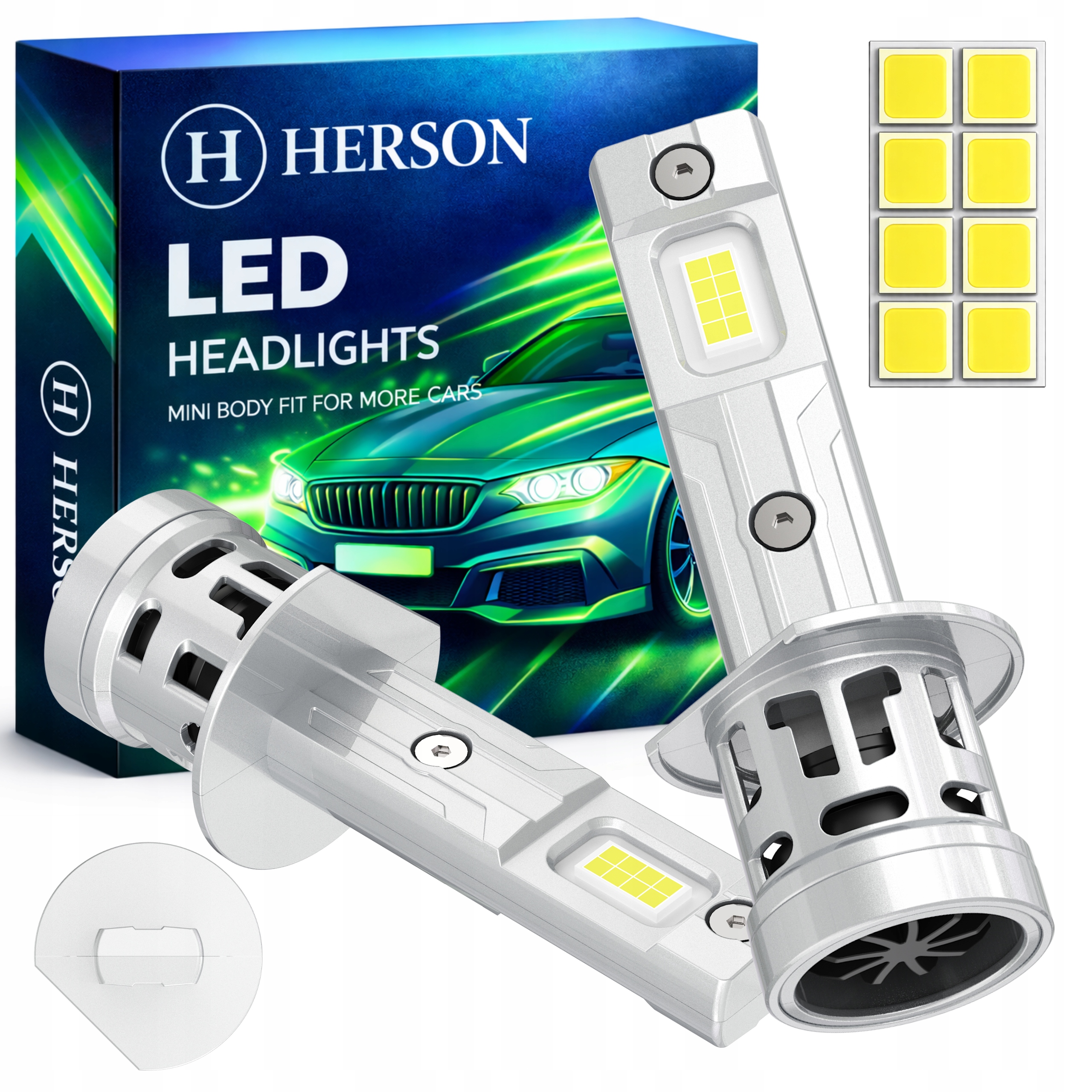 Žárovky H1 Led 12V Homologace Silné Bílé Led Světlo Canbus 90W