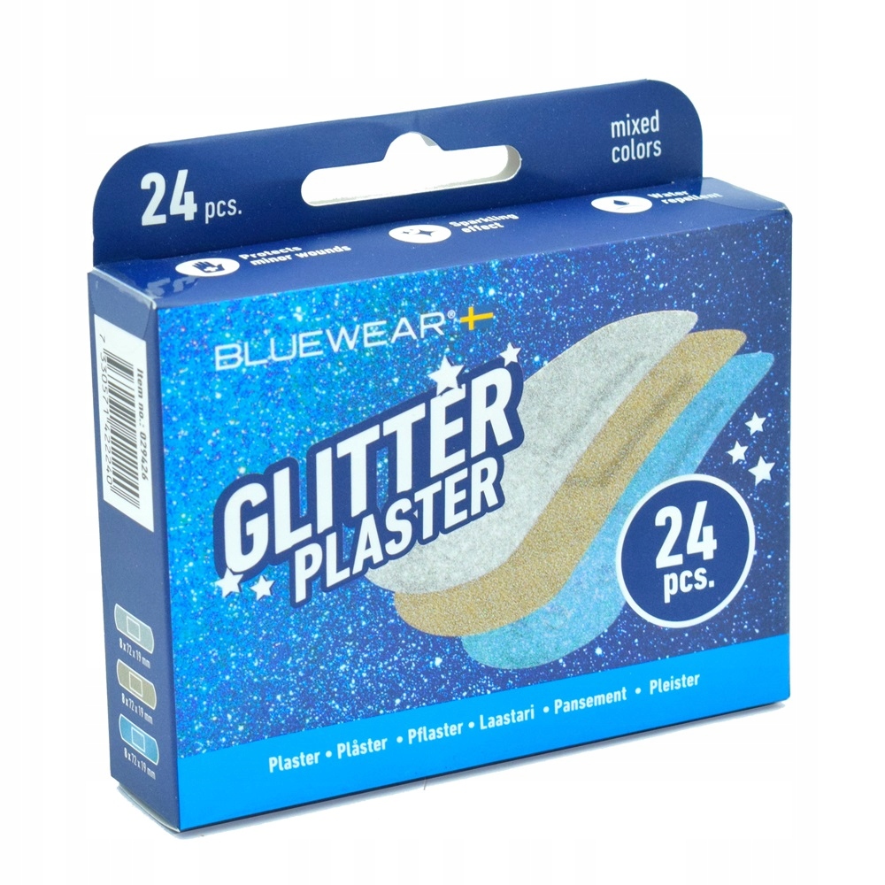 24 szt. Brokatowe Plastry Na Rany Bluewear Glitter Plaster 029426