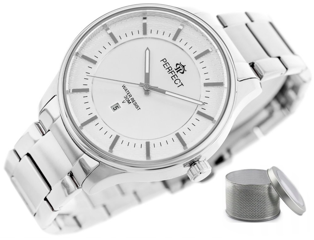 

Zegarek Męski Perfect Mathias datownik Box Grawer