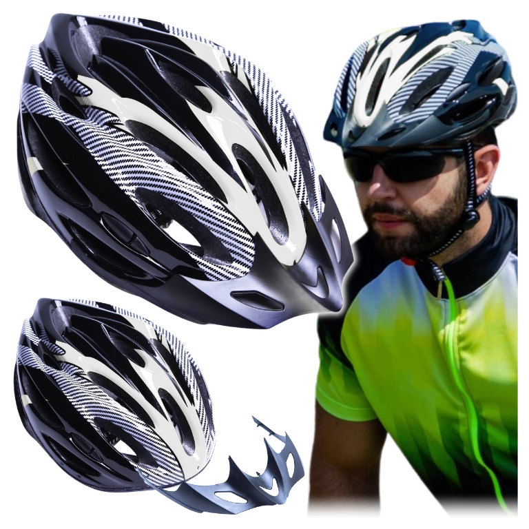 Kask Rowerowy z Daszkiem Męski na Rower Regulowany Szosowy Miejski MTB