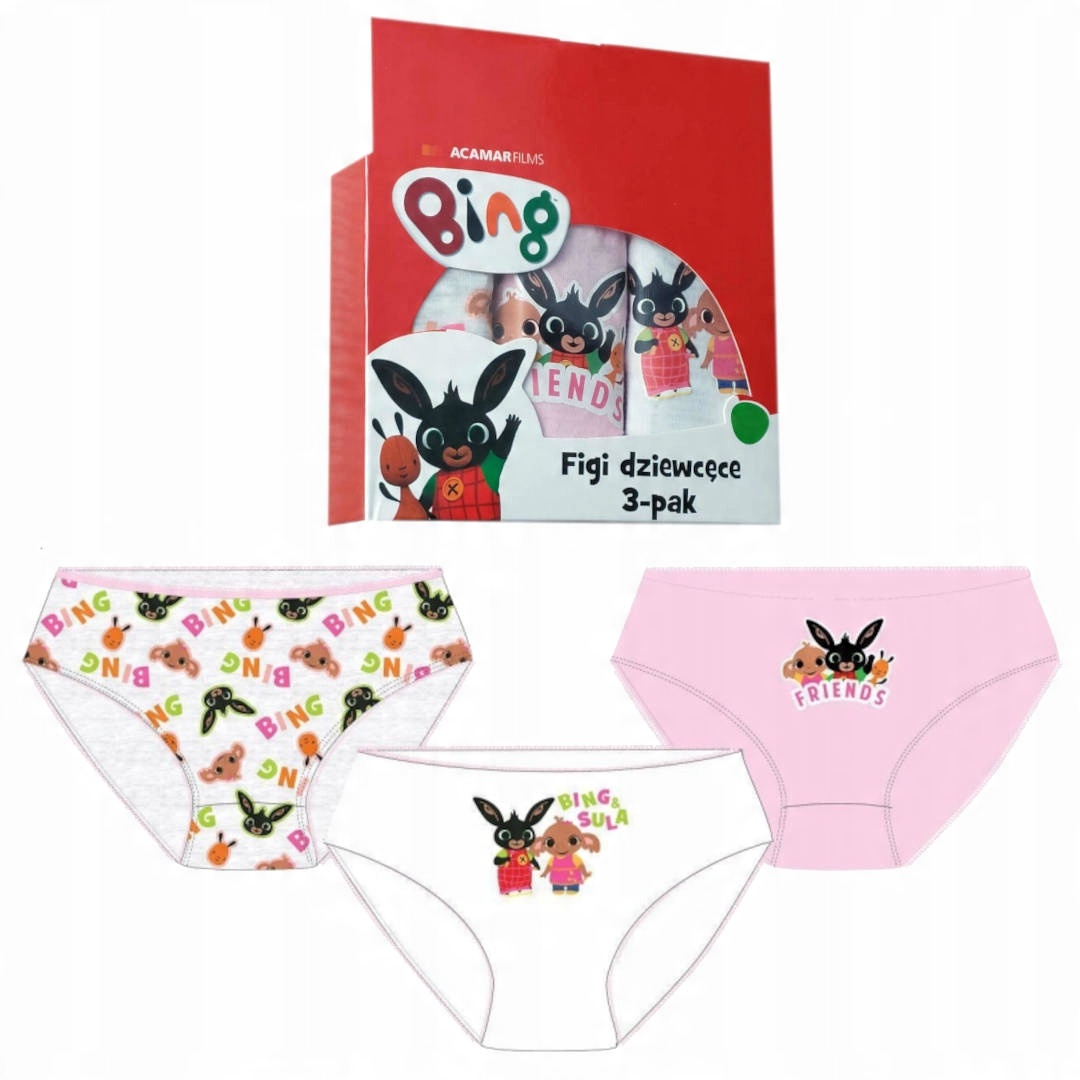 

Majtki Figi Dziewczęce 3-PAK Bing 92/98 CM
