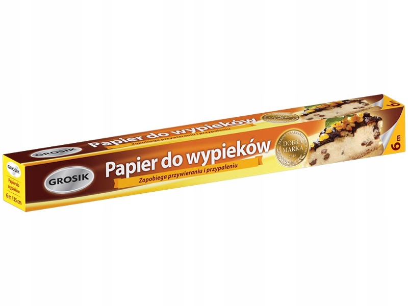 GROSIK PAPIER DO WYPIEKÓW PIECZENIA 6M X 35CM BRĄZ