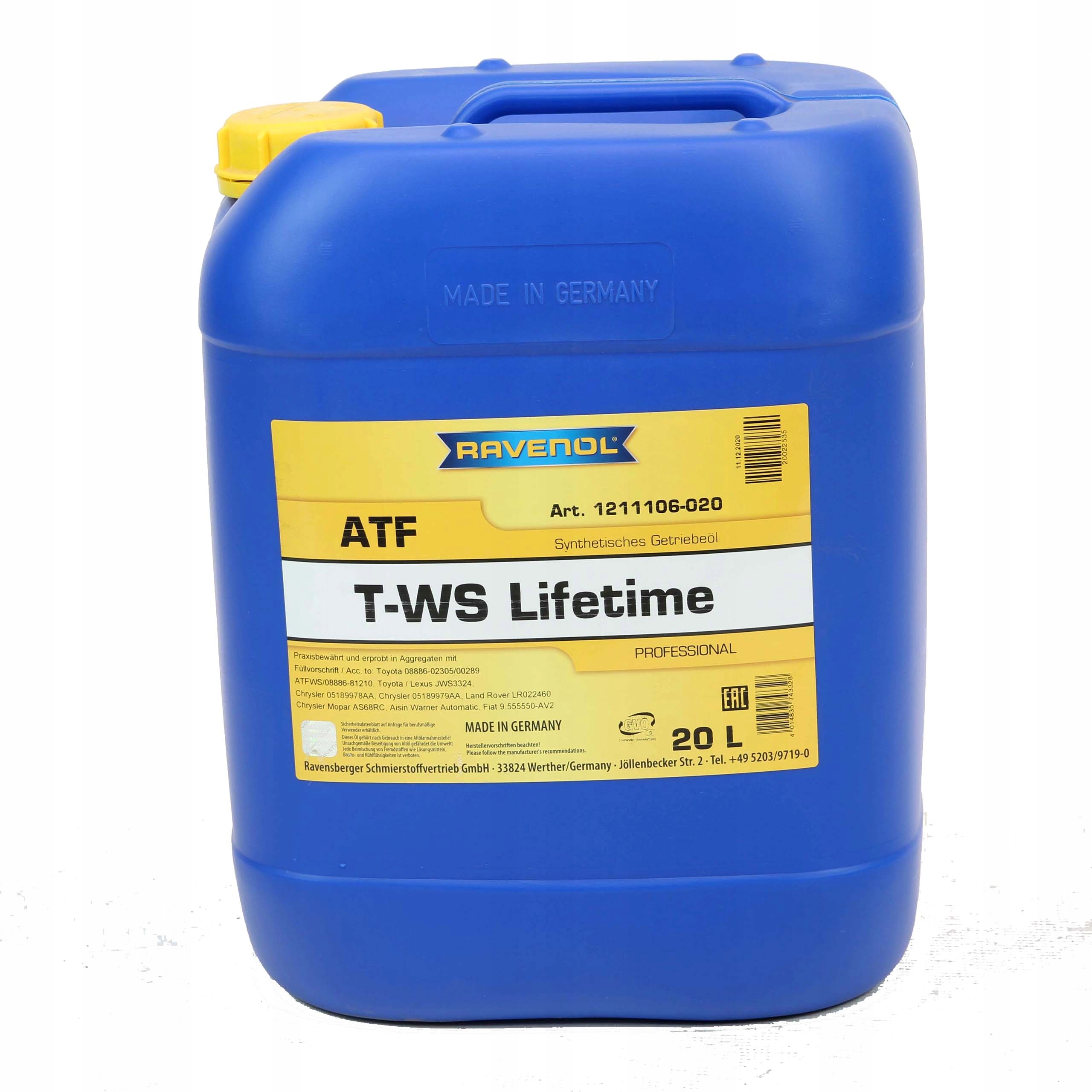 RAVENOL ATF T-WS LIFETIME 20L