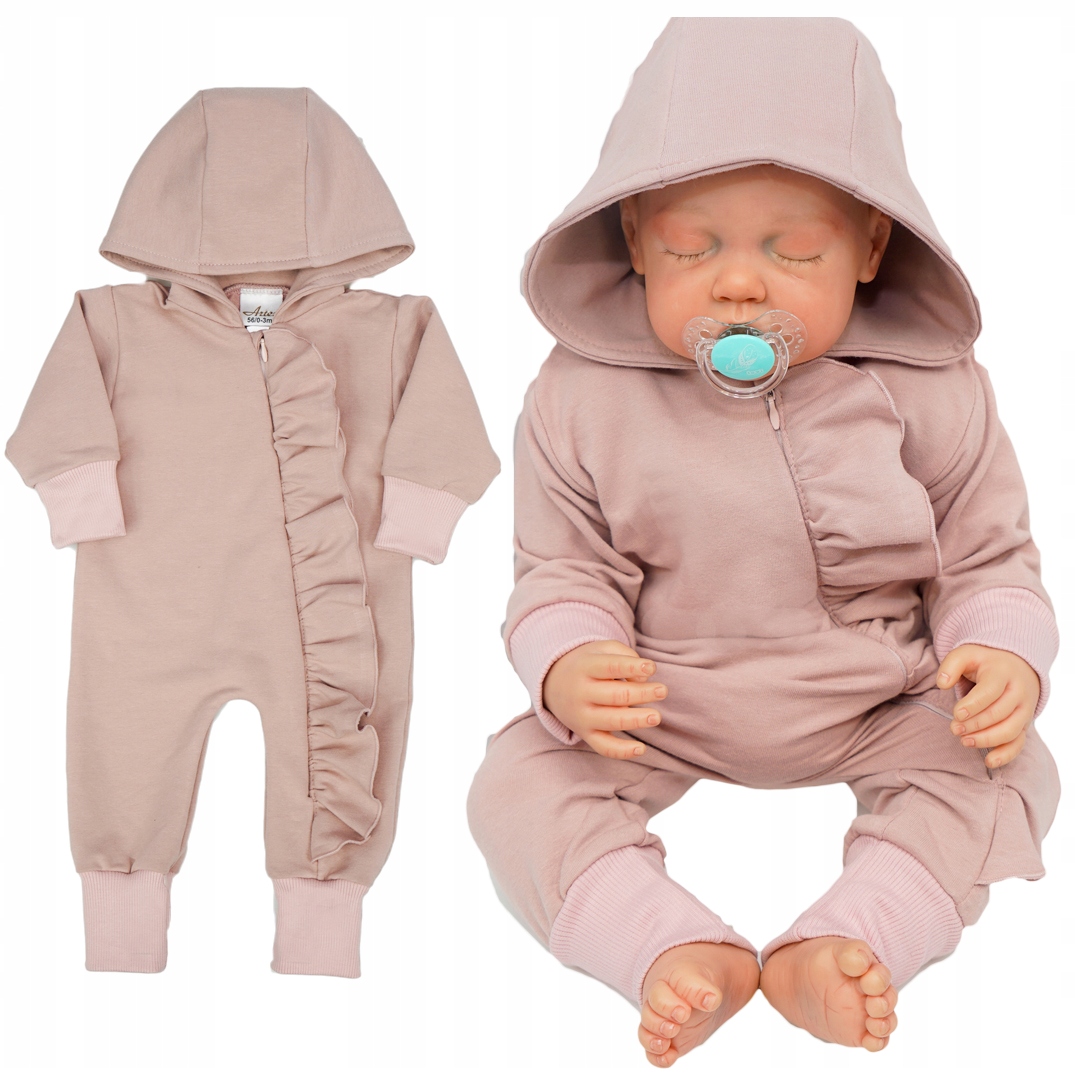 

Kombinezon niemowlęcy dresowy z kapturem 56 róż