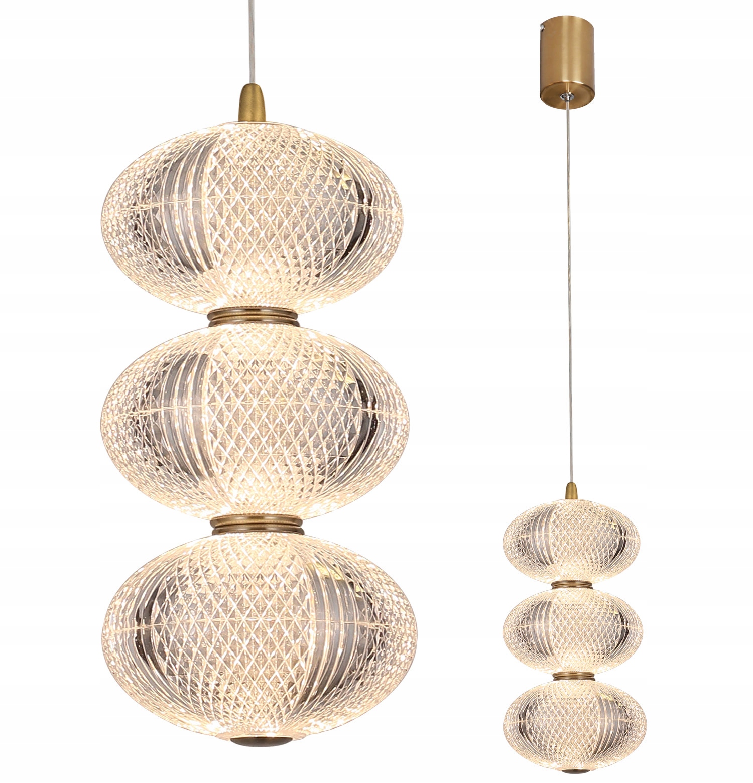 Lampa Led Sufitowa Kule Ryflowane Led Żyrandol Salon