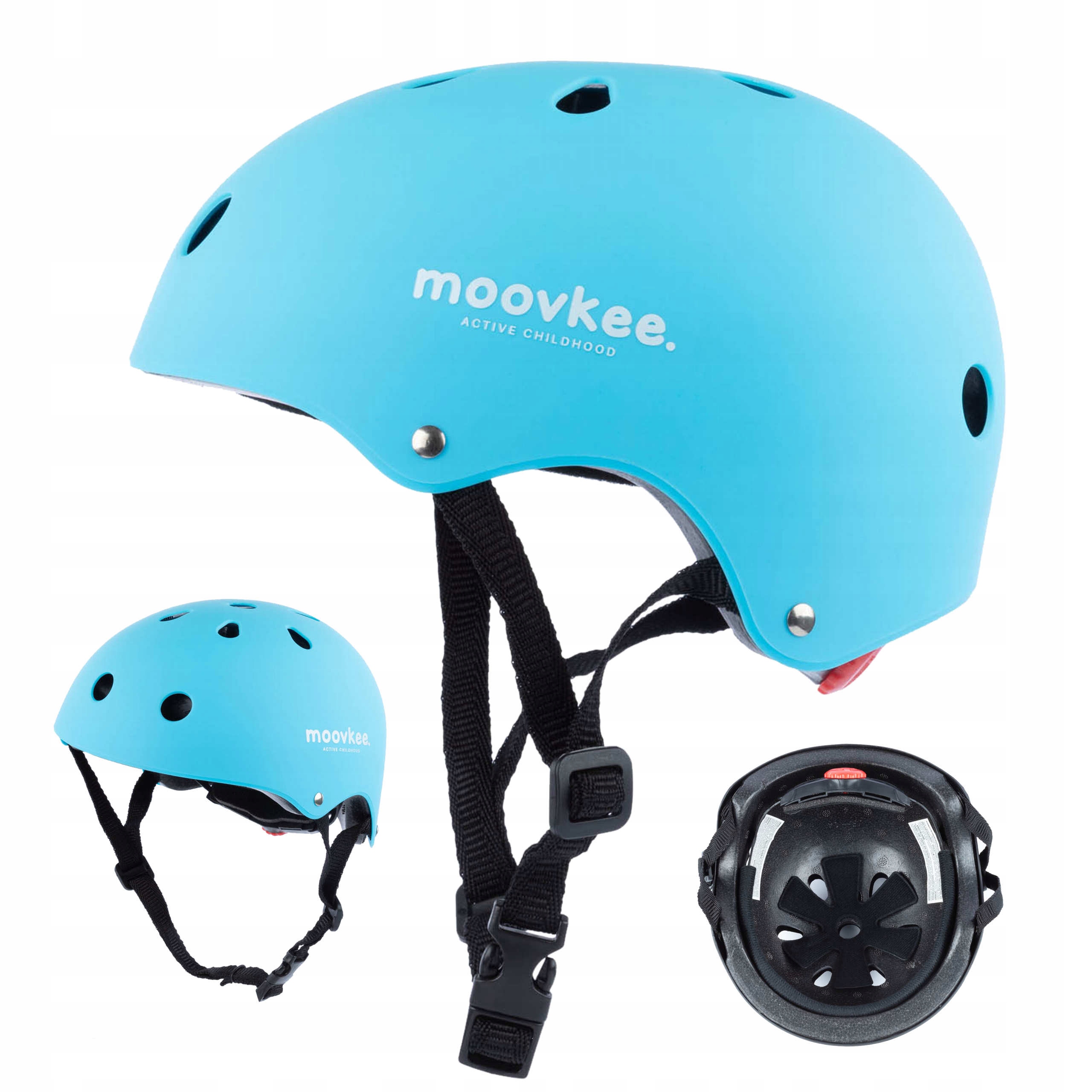 

solidny kask dziecięcy Moovkee Blue Mat 48-55 cm