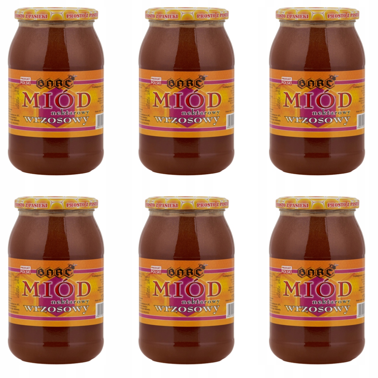 Levně Sada polské vřesových medů 1250 g 6× přírodní med