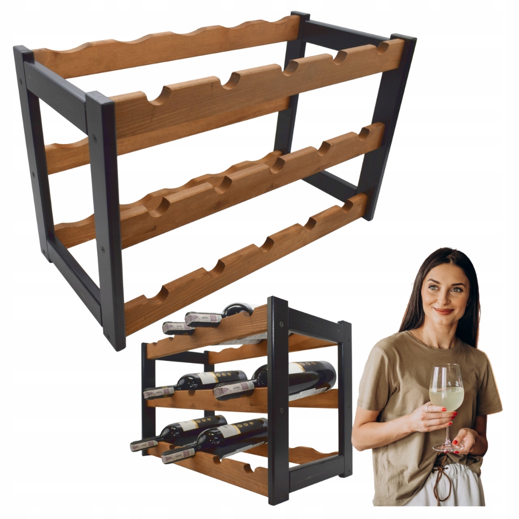Stojan Na Víno Na 15 Lahví Dřevěný Regál Na Láhve Vína 3x5 Výrobce