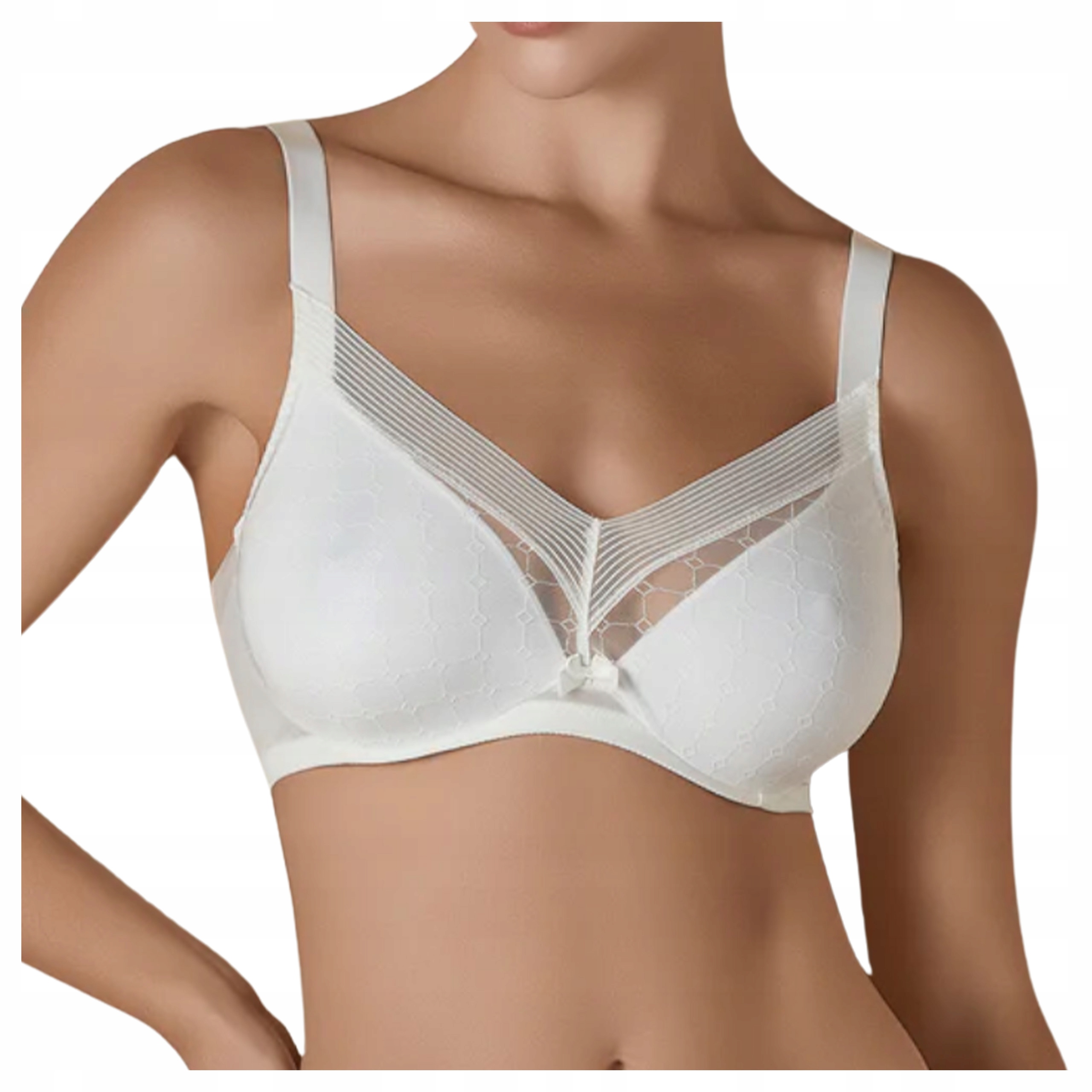 Pohodlná měkká podprsenka na kosticích lemovaná tylem Roxana perleťová 75D