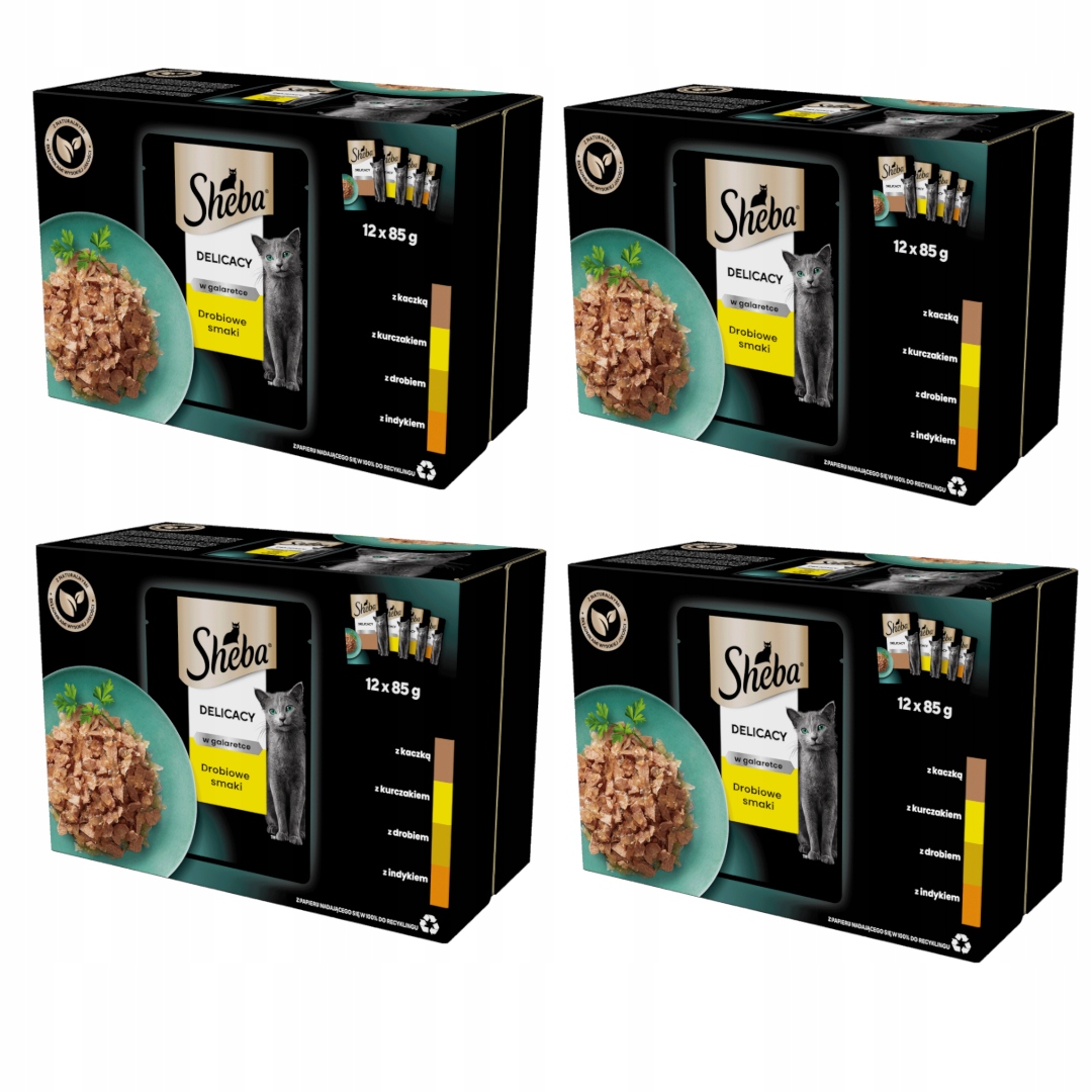 Levně Sheba Delikatesse Drůbeží Příchutě 48x85g sáčky