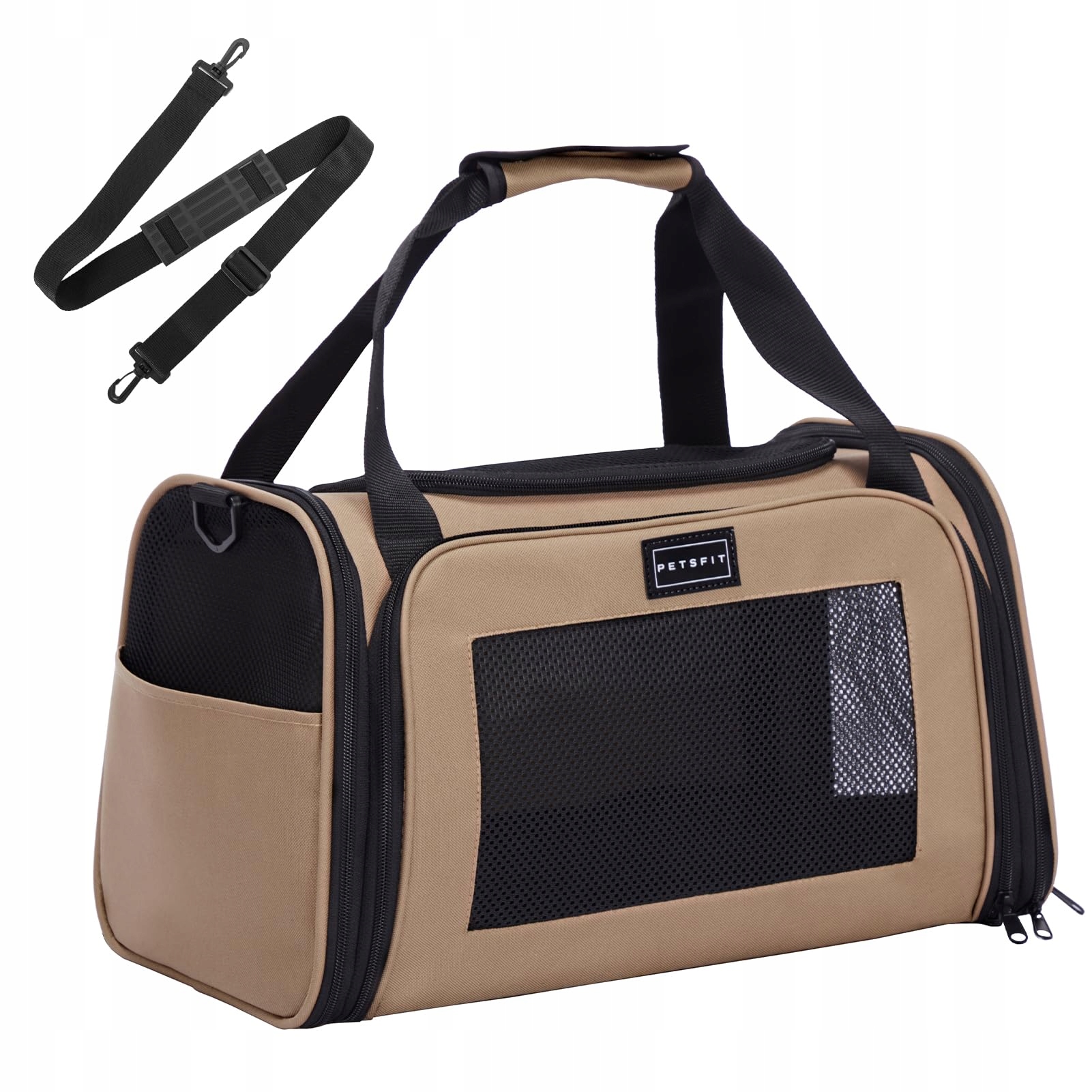 Levně Lehký Přepravka Petsfit pro malé psy a kočky Do Letadla velikost S, khaki