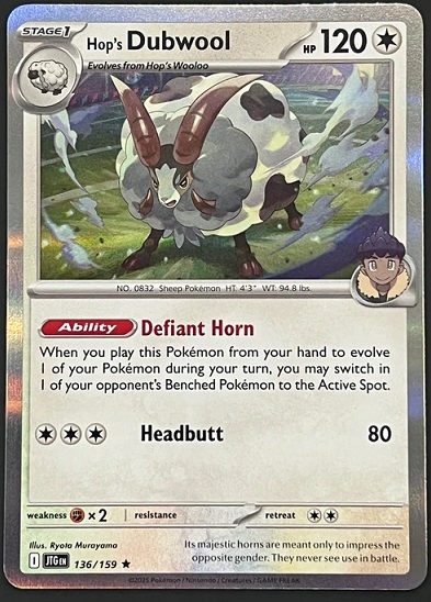 Karta Pokemon Tcg Hop's Dubwool (136/159) Holo Journey Together