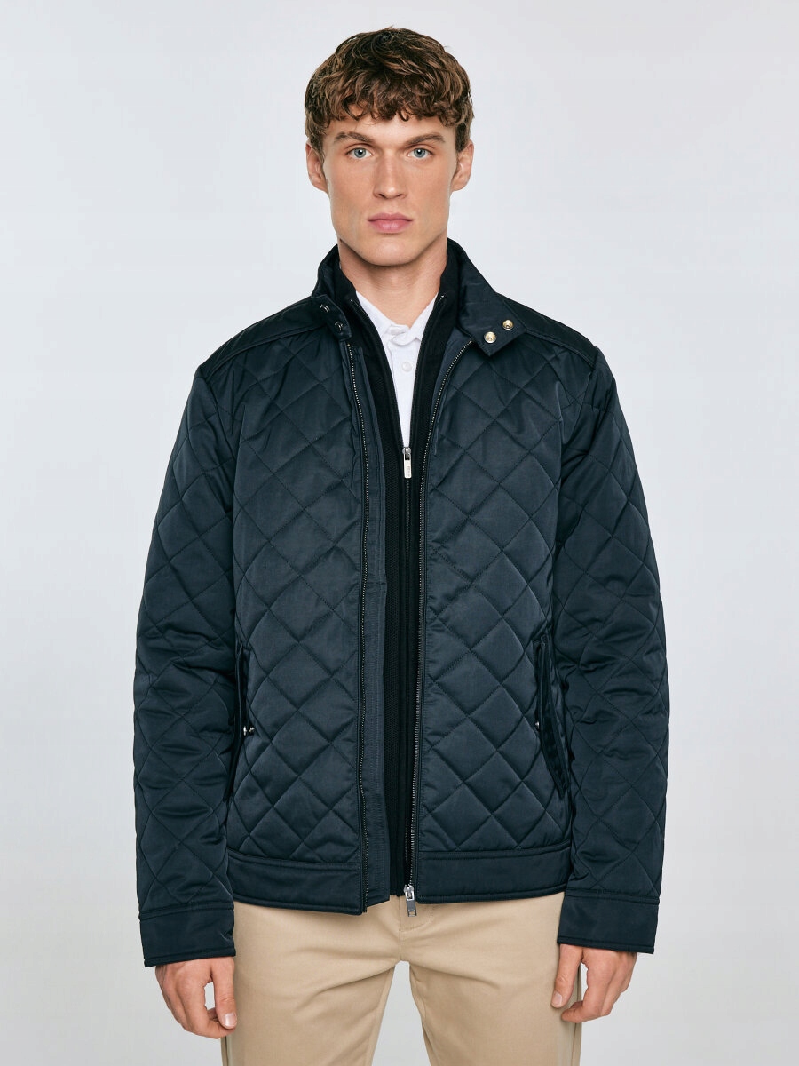 Big Star Pánská bunda se stojáčkem s prošíváním, černá, Edmont 906 XL