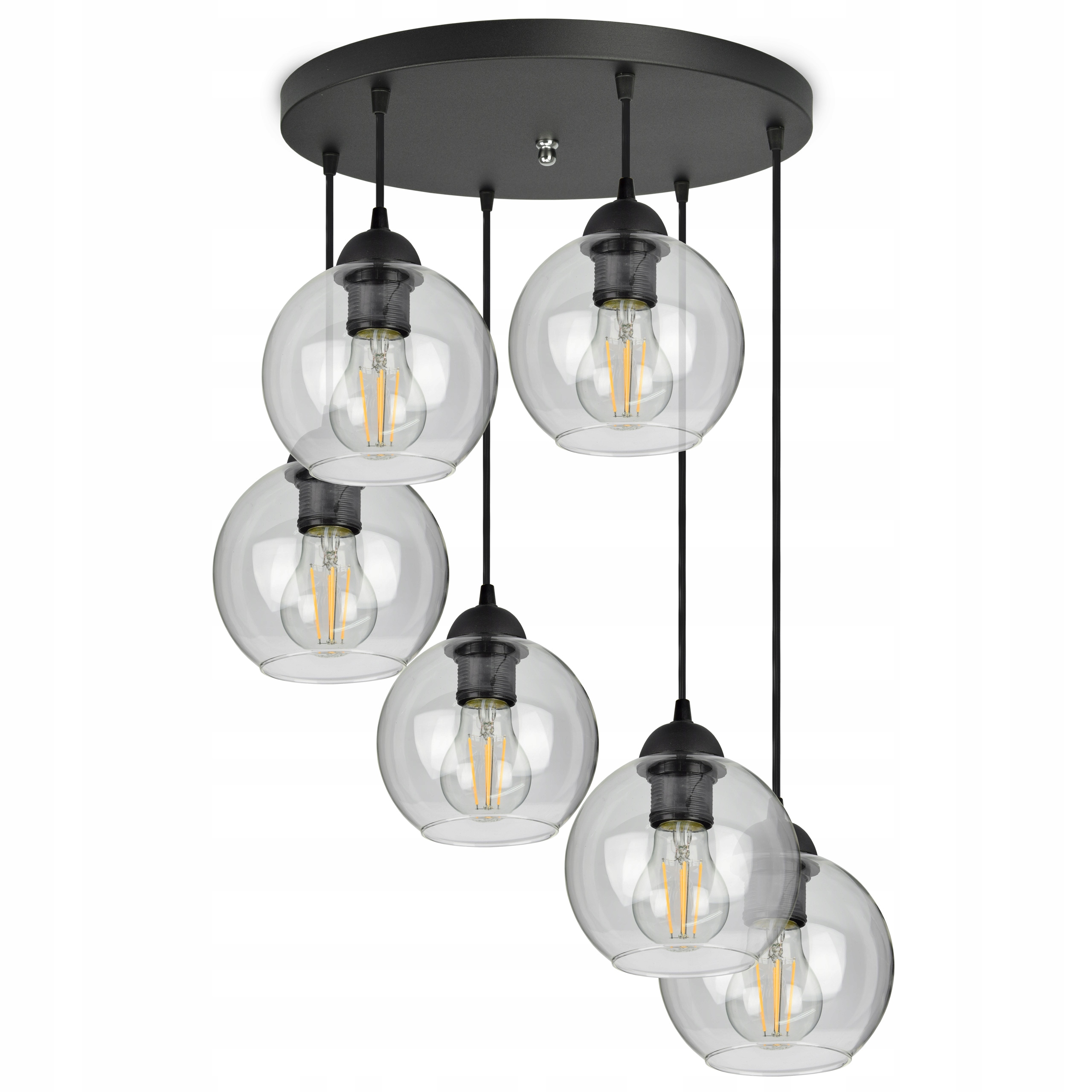 

Szklana Lampa Wisząca Sufitowa Żyrandol Kule Led