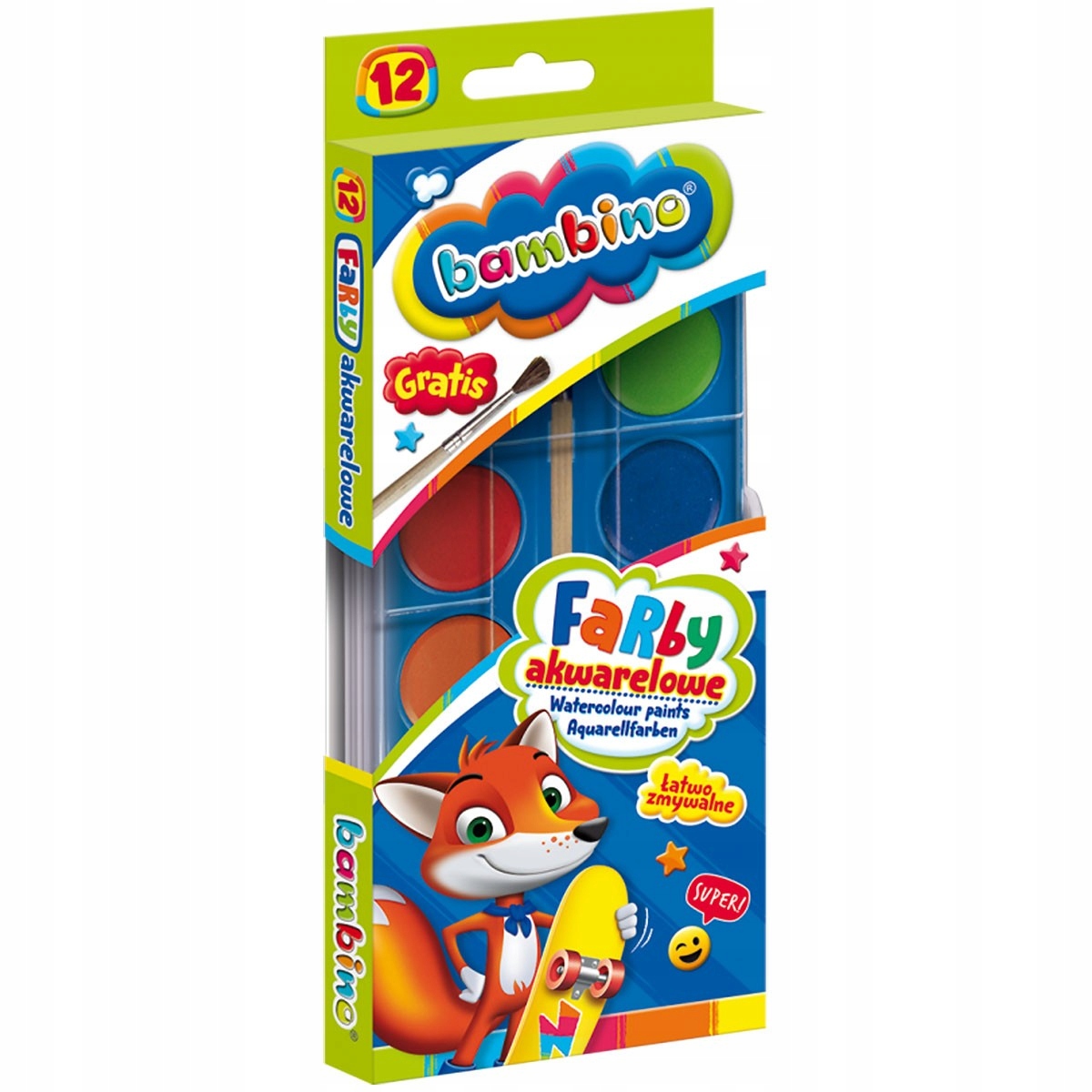 farby akwarelowe 12kolorów  BAMBINO — 4