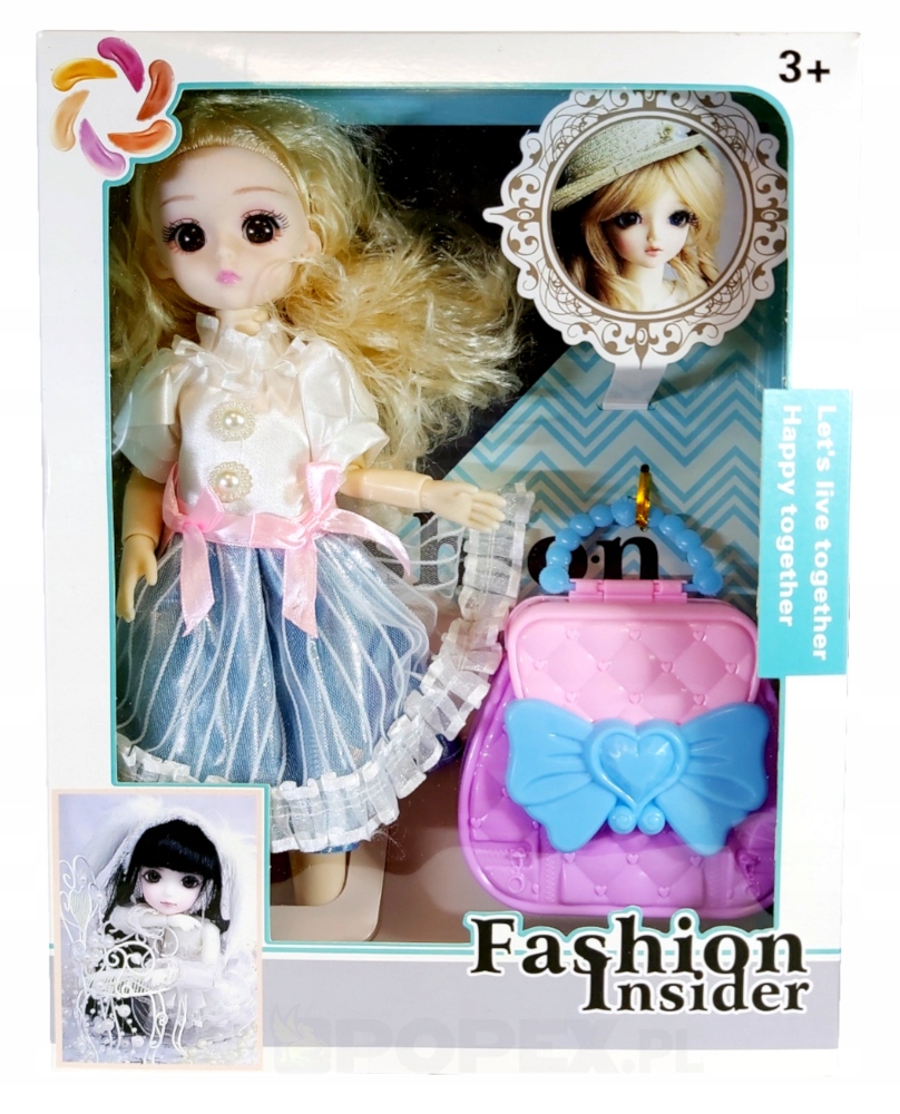 

Lalka Fashion Insider Błękitna + Torebka