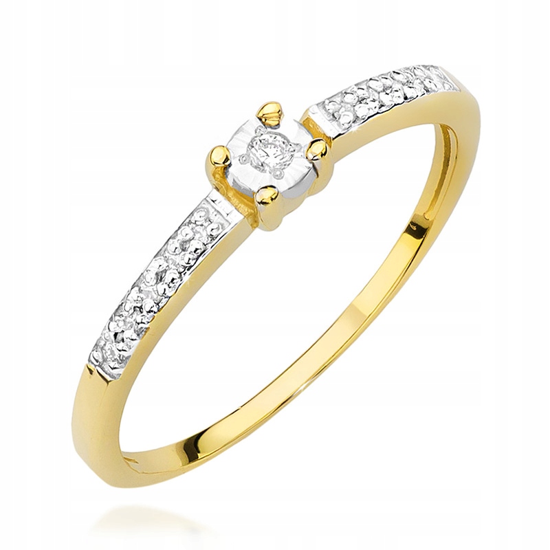 Krásný Zlatý Prstýnek p.585 s Brilianty 0,07 ct