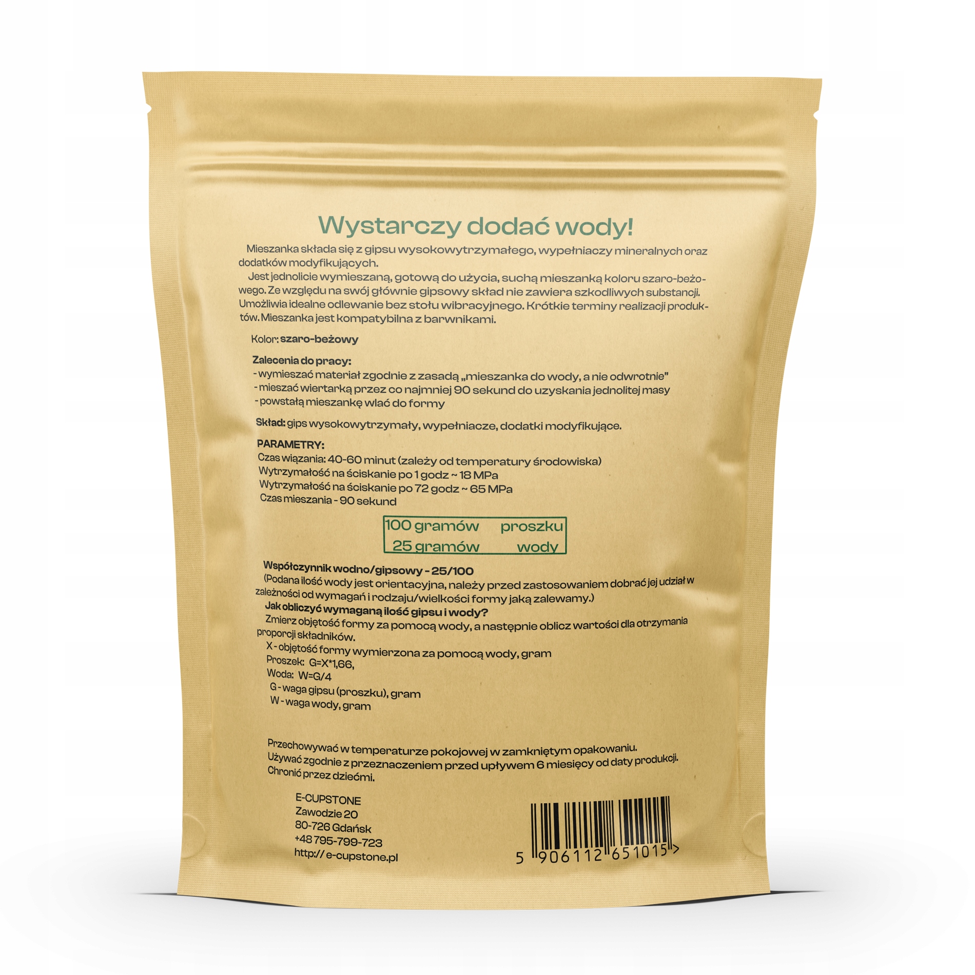 GIPS POLIMEROWY HANDICAST 6kg (65MPa) EAN (GTIN) 5906112651015