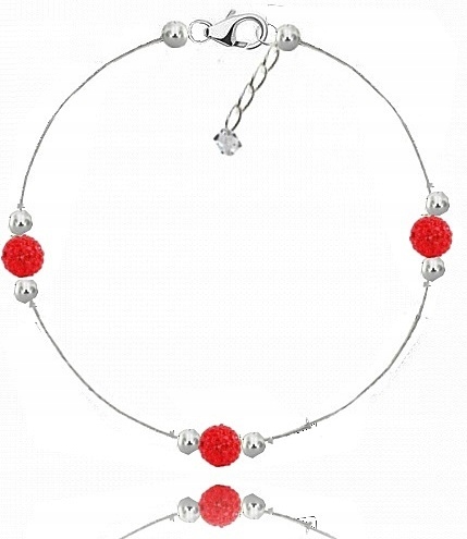 

Srebrna bransoletka Swarovski, shamballa nogę