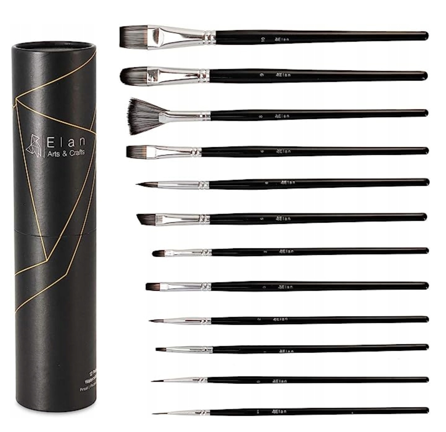 Pędzle Elan 12 sztuk wszechstronnego zastosowania.