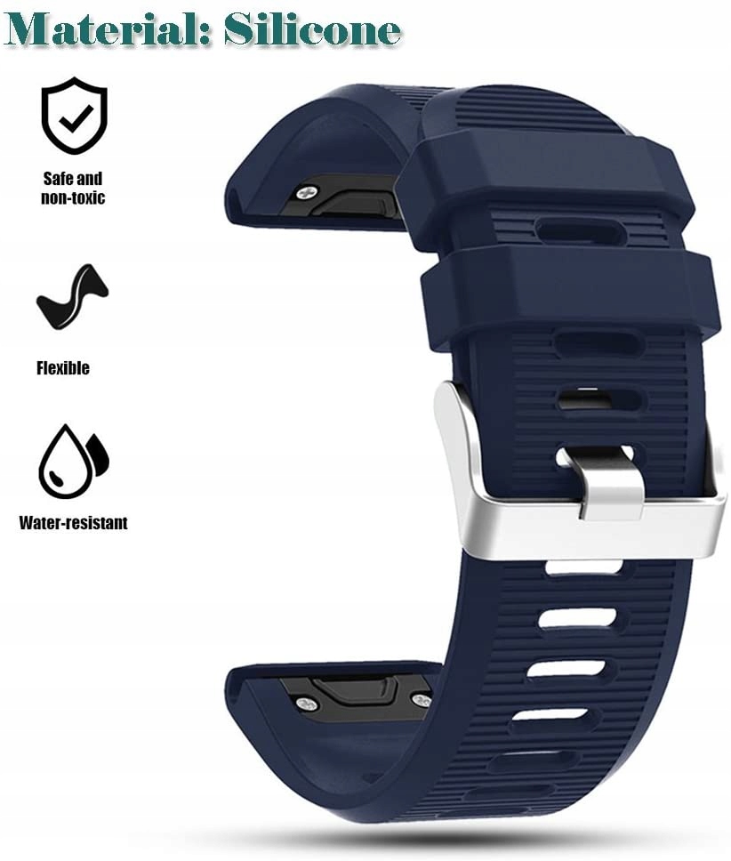 GRANATOWY Silikonowy Pasek Garmin FENIX 7X Quick Model Fenix 7X