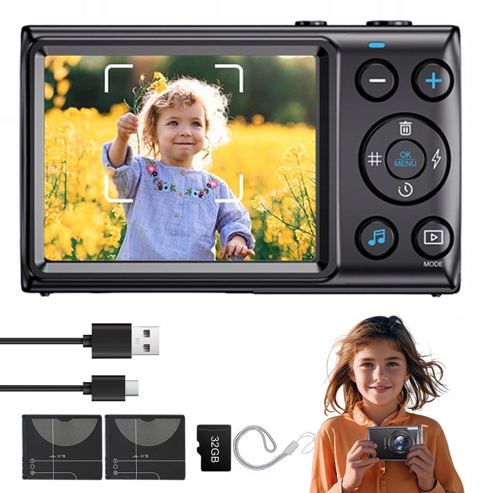 4K Digitální Fotoaparát Hd 1080P 64MP Zoomem 18X Pro Děti