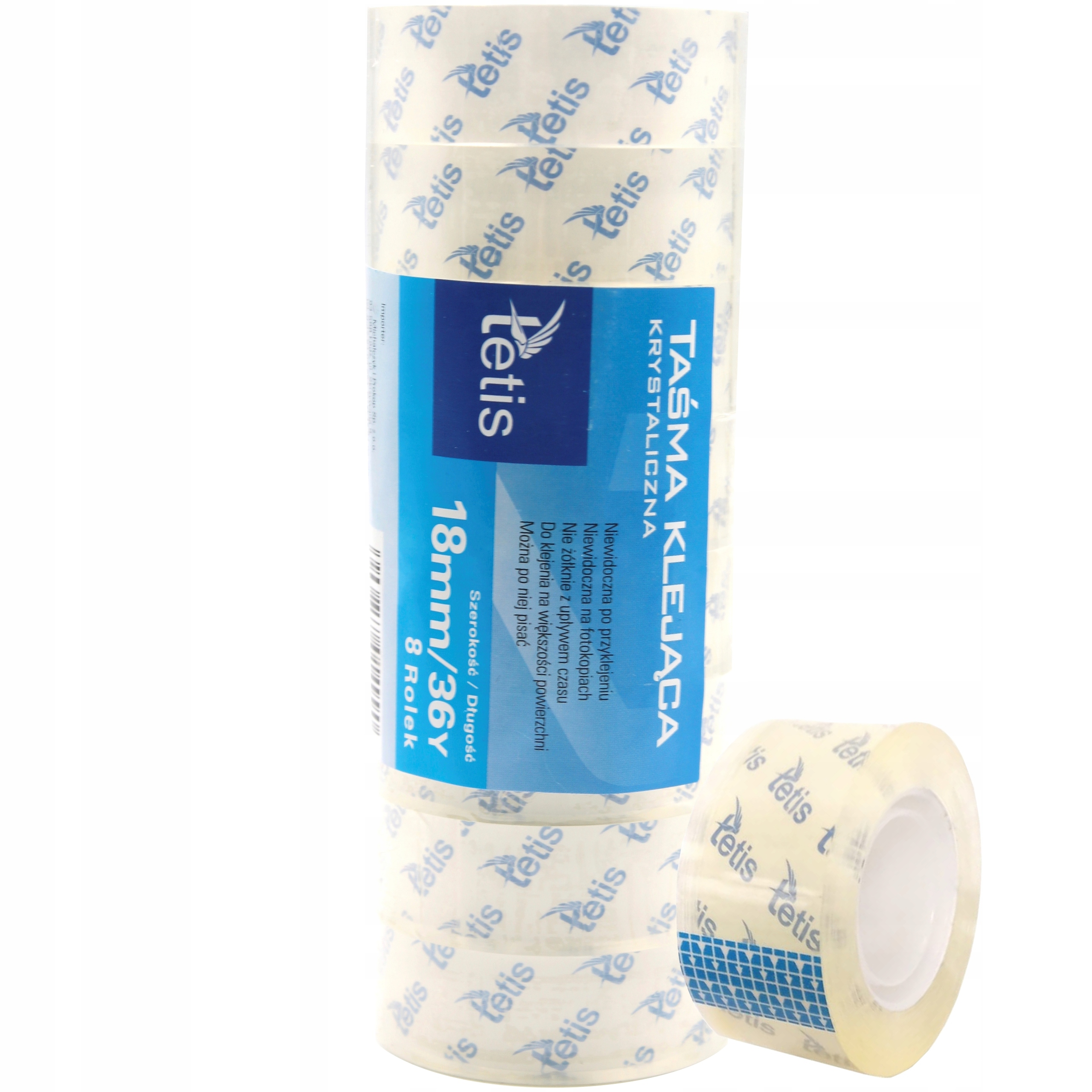 

Taśma klejąca szkolna biurowa Tetis 18x36 8 sztuk