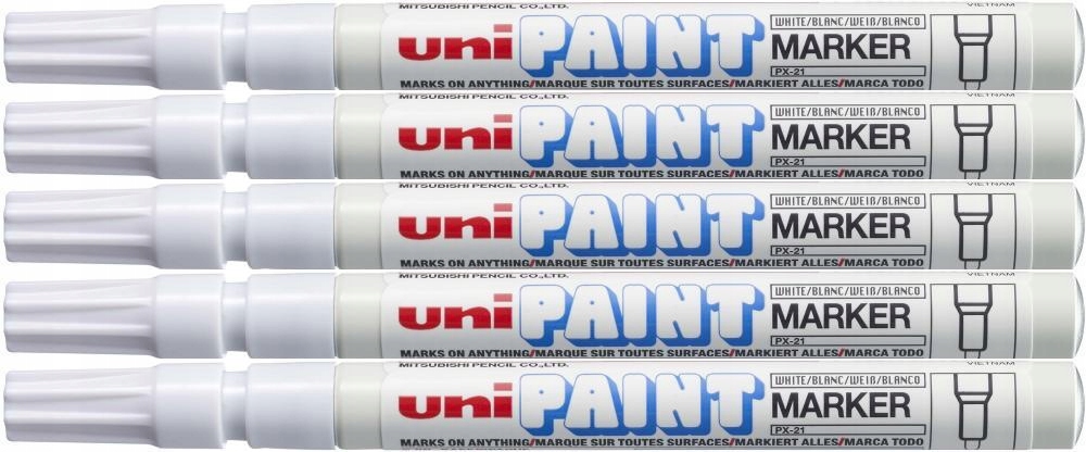 

Marker olejowy olejny Uni PX-21 biały x 5 Sztuk