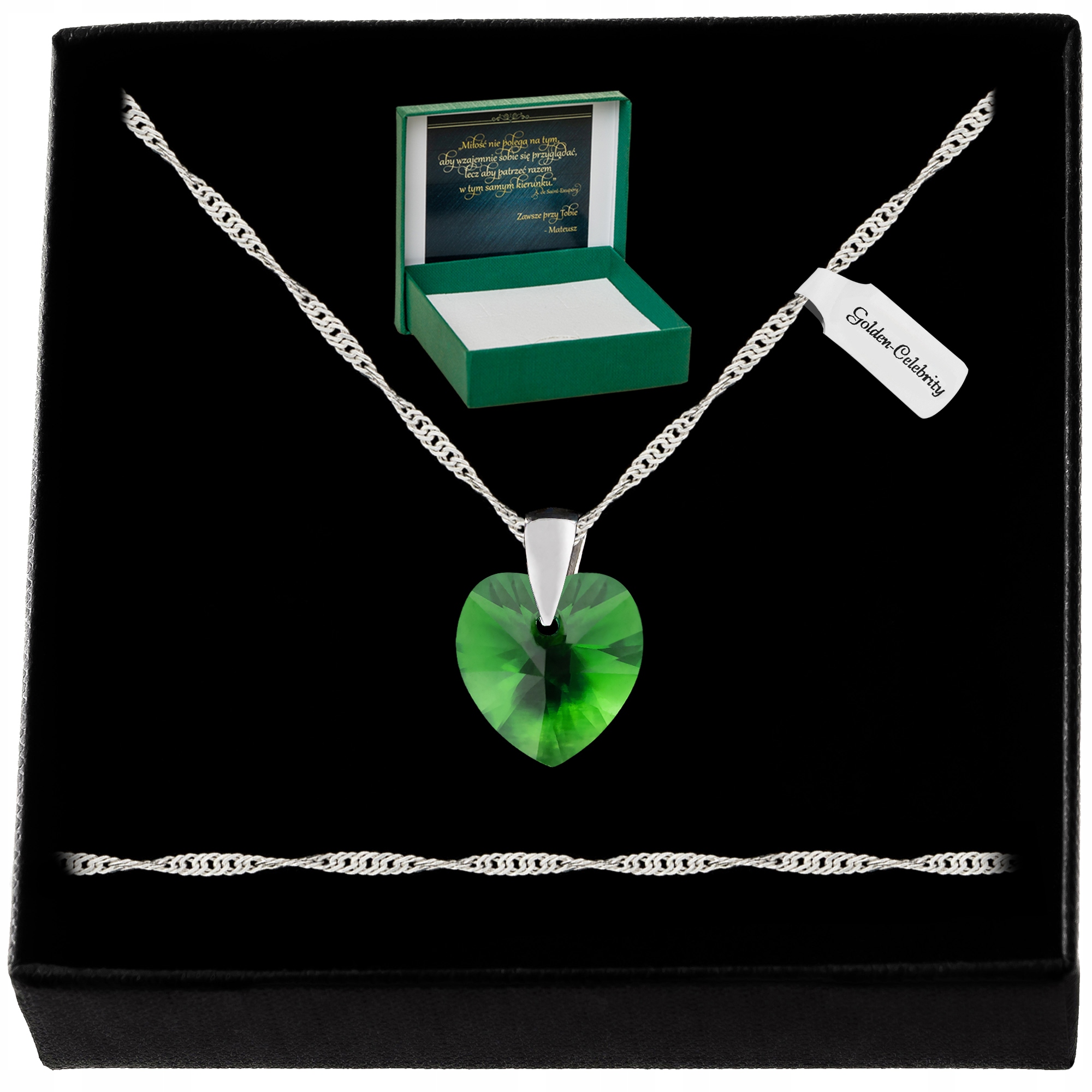 Stříbrný Náhrdelník Srdíčko Swarovski 925 Řetízek Přívěsek Pro Manželku