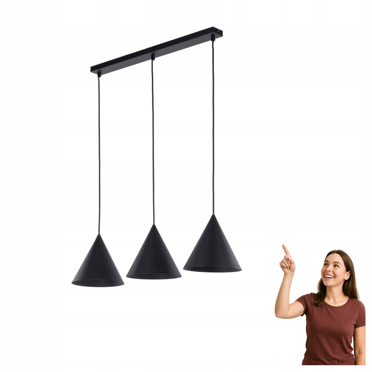 Závesná lampa Cono Black 10068 Tk Lighting