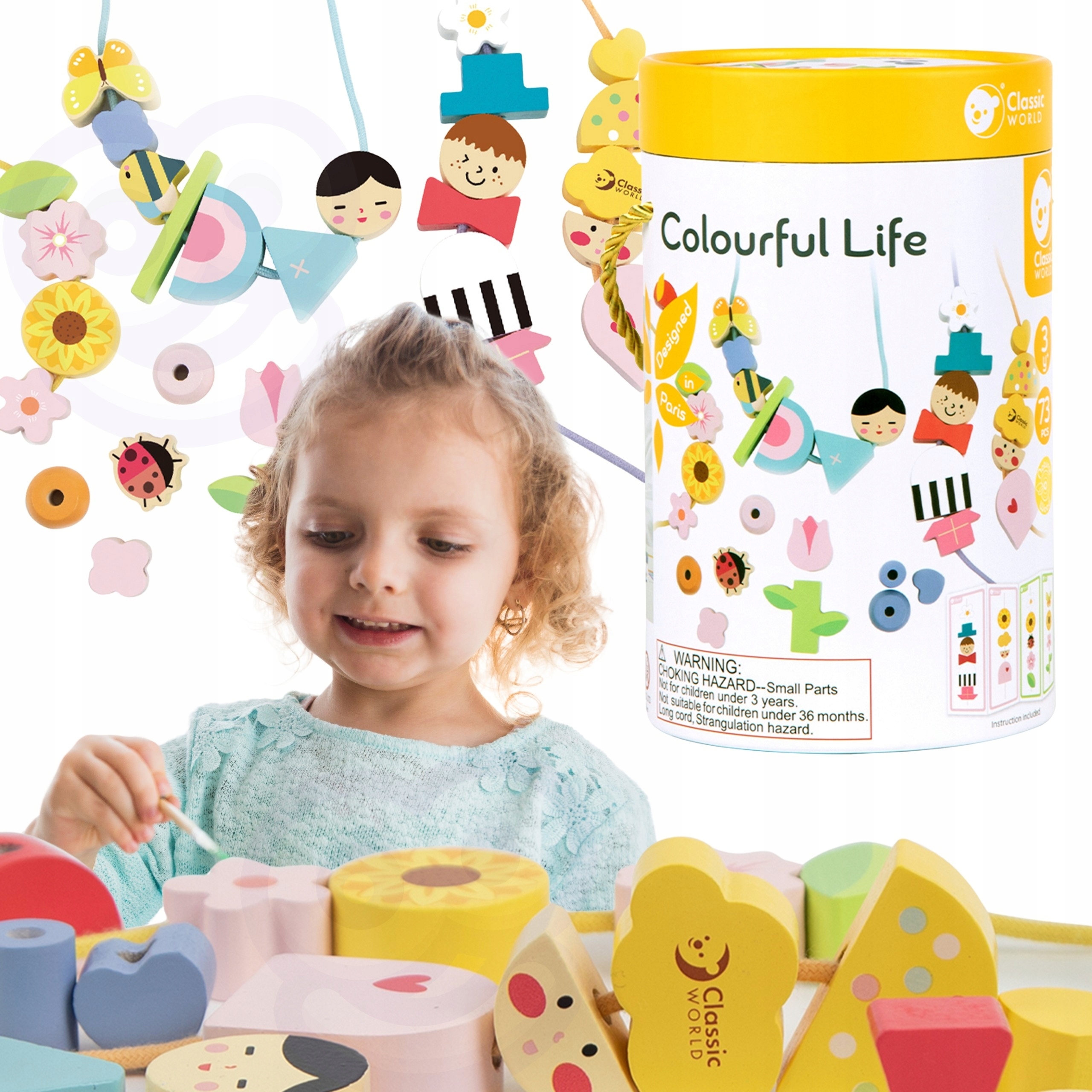 KLOCKI KORALIKI NAWLEKANKA PRZEPLATANKA UBRANIA DUŻY ZESTAW CLASSIC WORLD