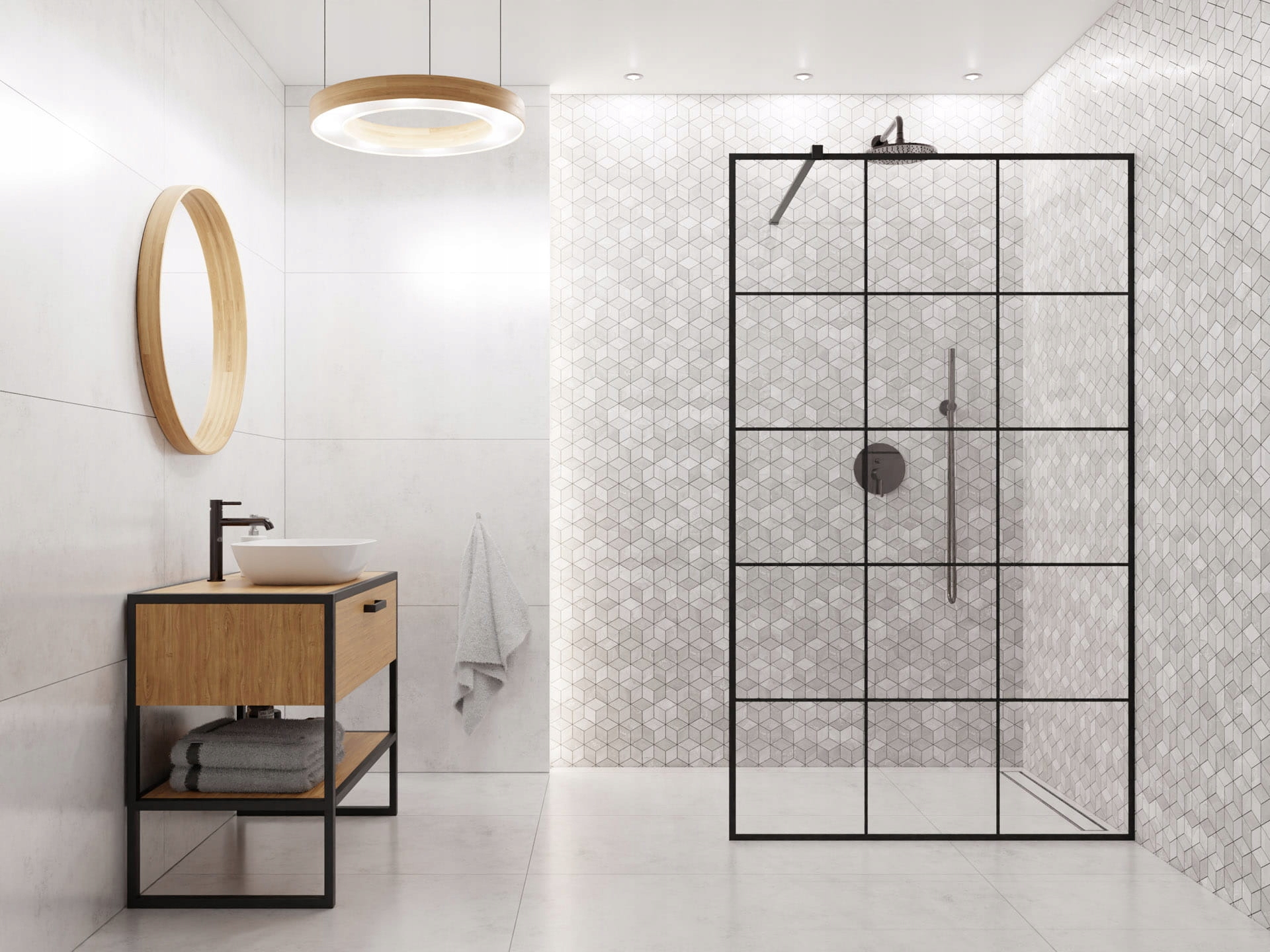 MOZAIKA GRESOWA DIAMOND ROMB LEZA GREY Długość 30.5 cm