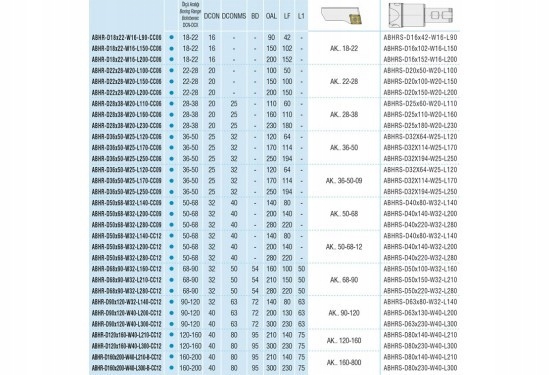 Wytaczadło zgrubne ABHR D22x28 W20 L100 CCMT 06 AKKO Typ inna