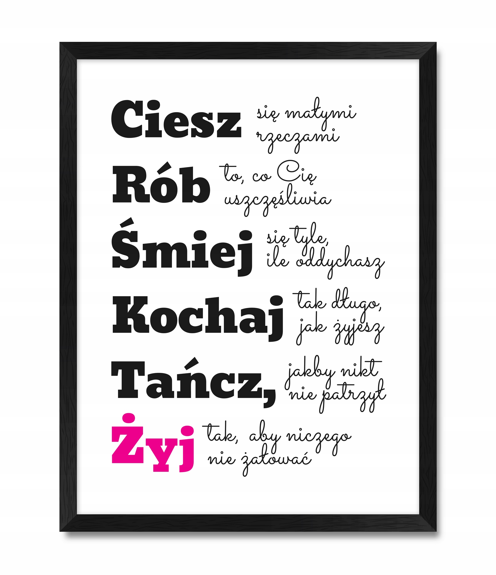 

Plakat na ścianę cytat Ciesz Się Małymi Rzeczami