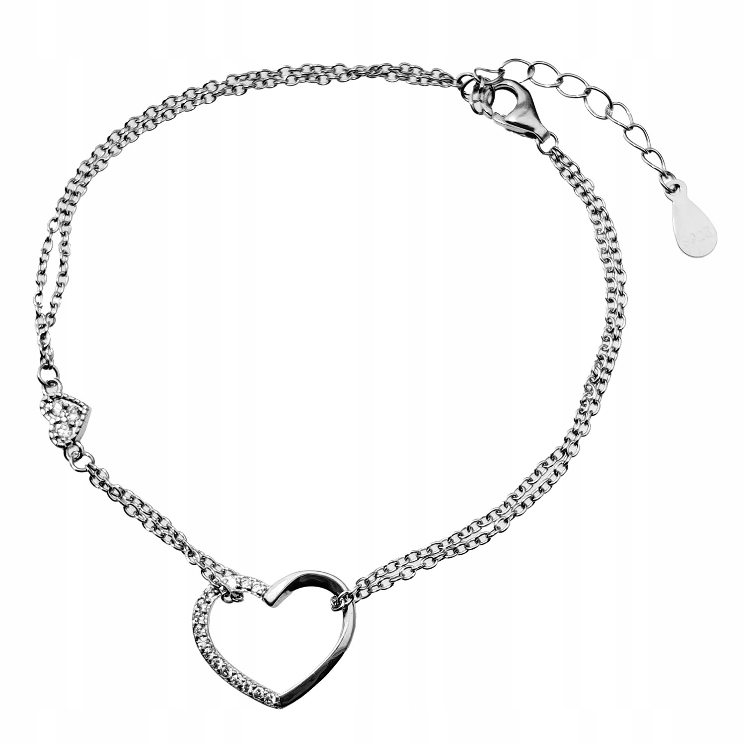 Dámský náramek Harf stříbro 925 srdce