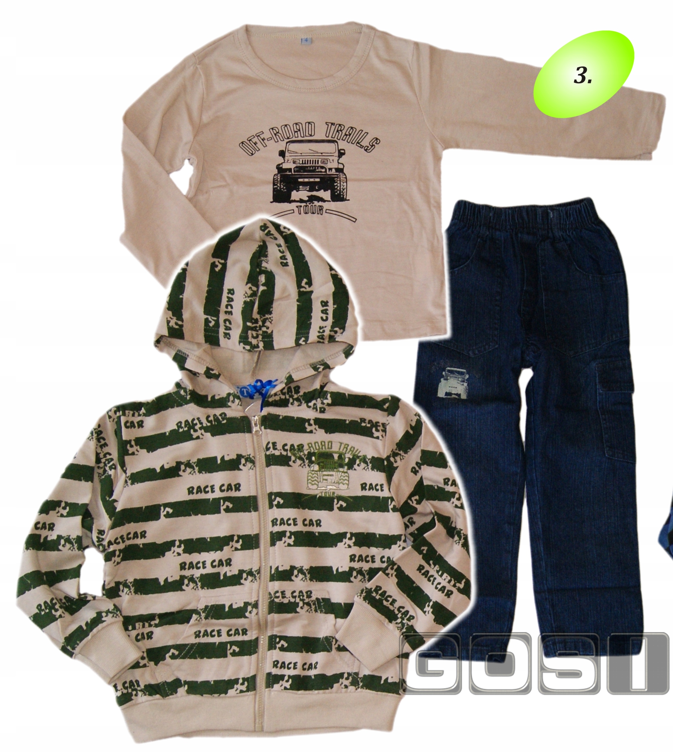 

Komplet Bluza Bluzka Jeansy Jeep 110/116