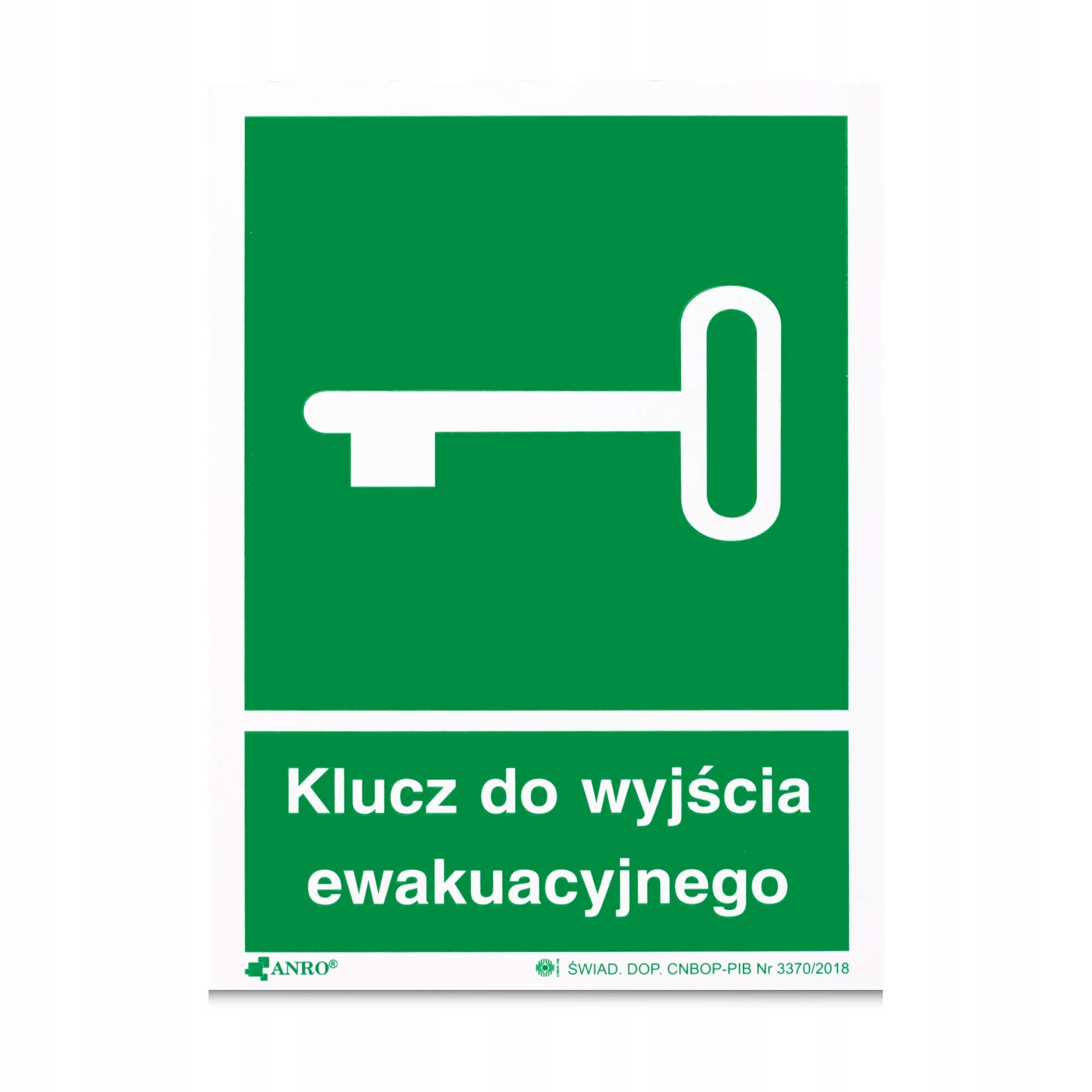 

Klucz Do Wyjścia Ewakuacyjnego Świecący 20,5X15cm