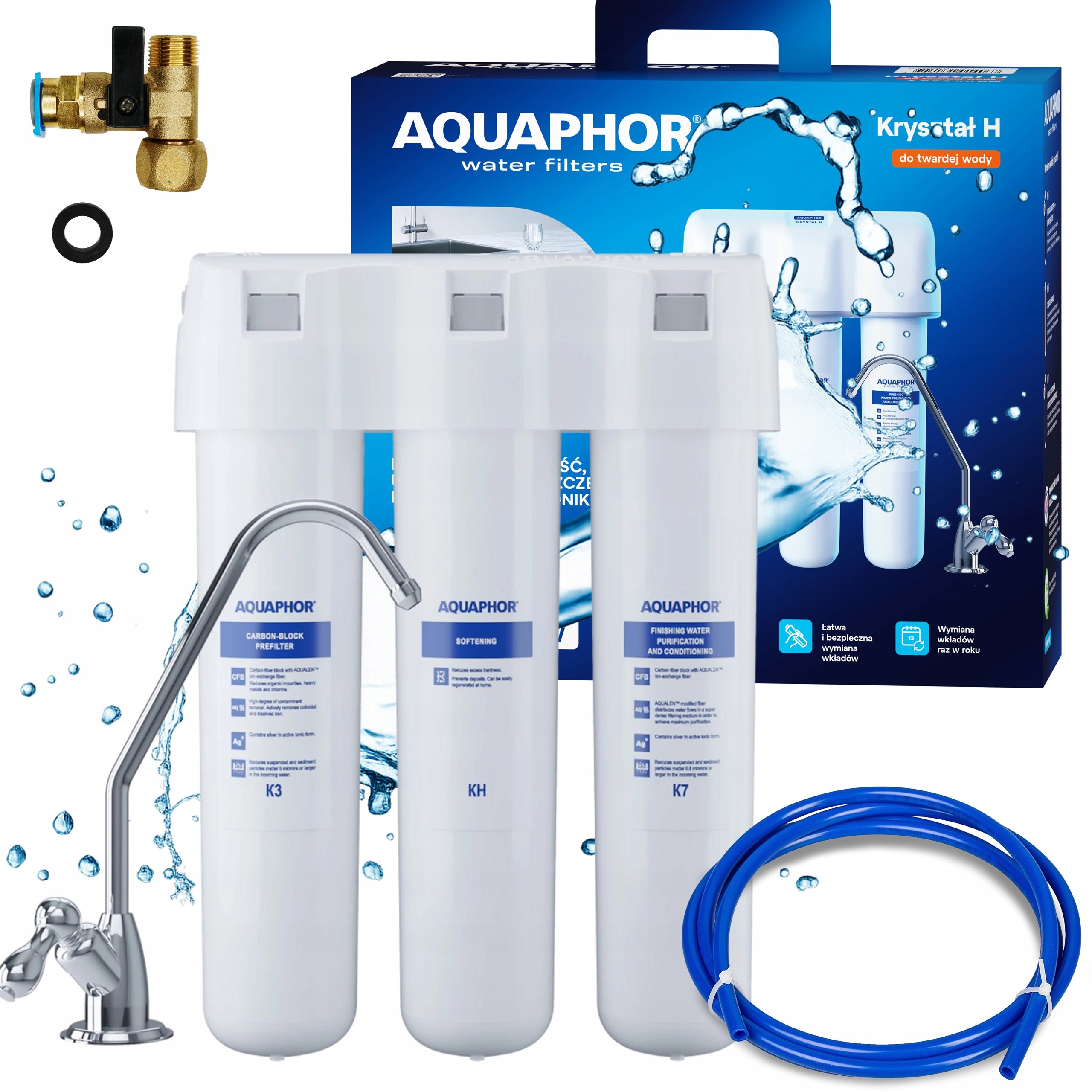 Aquaphor Kryształ H Podzlewkowy Filtr Zmiękczający Wodę Wkład K3, Kh i K7