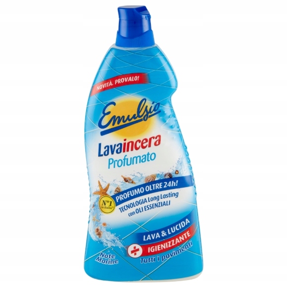 3X Tekutý přípravek na podlahy Lavaincera Profumato Note Marine 875 Ml Emulsio