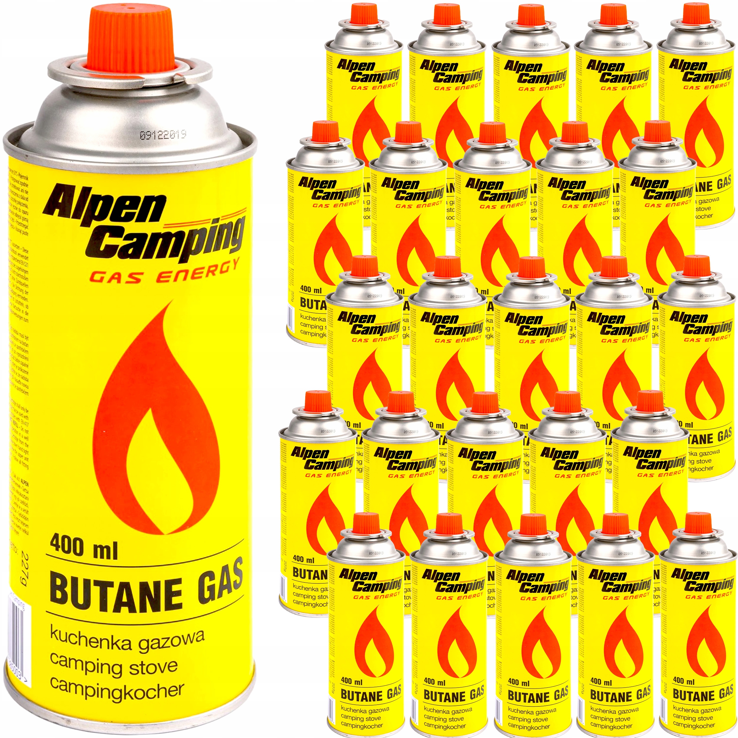 26 x Gaz Kartuše Plynový Náboj Do Hořáku Sporáku Vložka 400 ml Velký Set