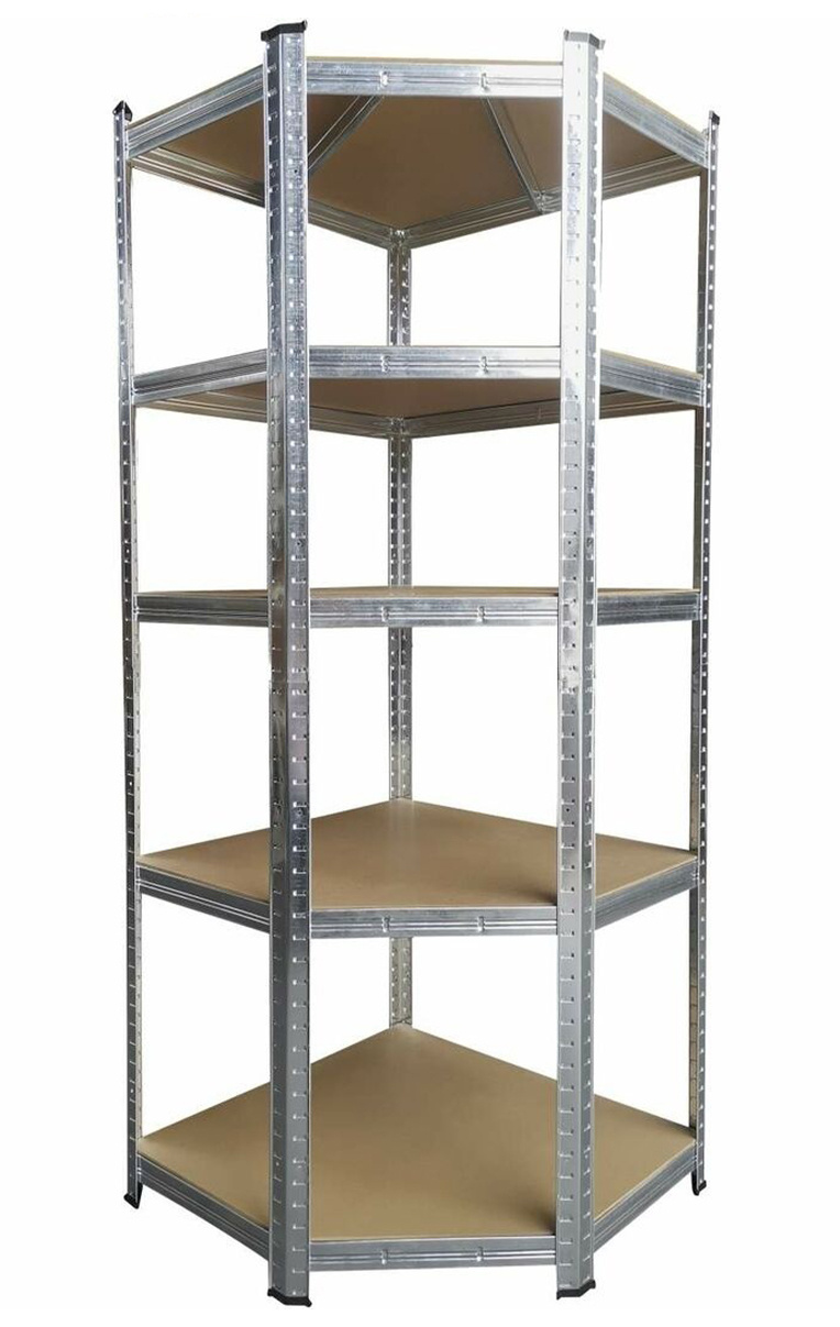 Aga Rohový kovový regál 180x70x40 cm 5 polic