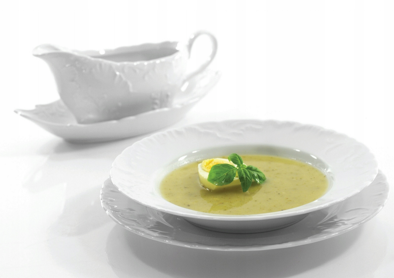 0001 SPODEK 12,5 cm Białe ROCOCO ĆMIELÓW PORCELANA do espresso Linia Rococo